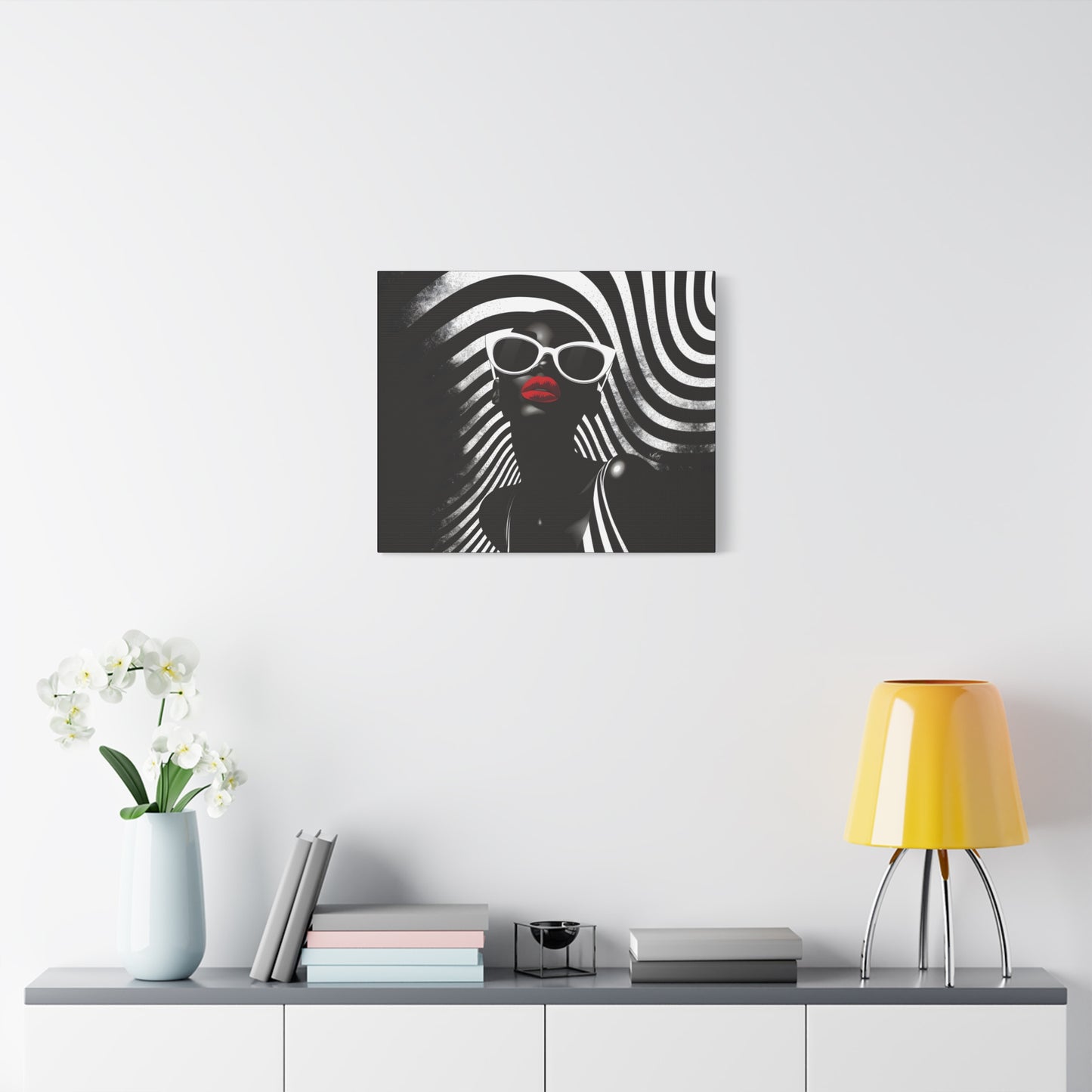 Beauty In Black And White Afrocentric Black Woman Art Canvas Wall Print