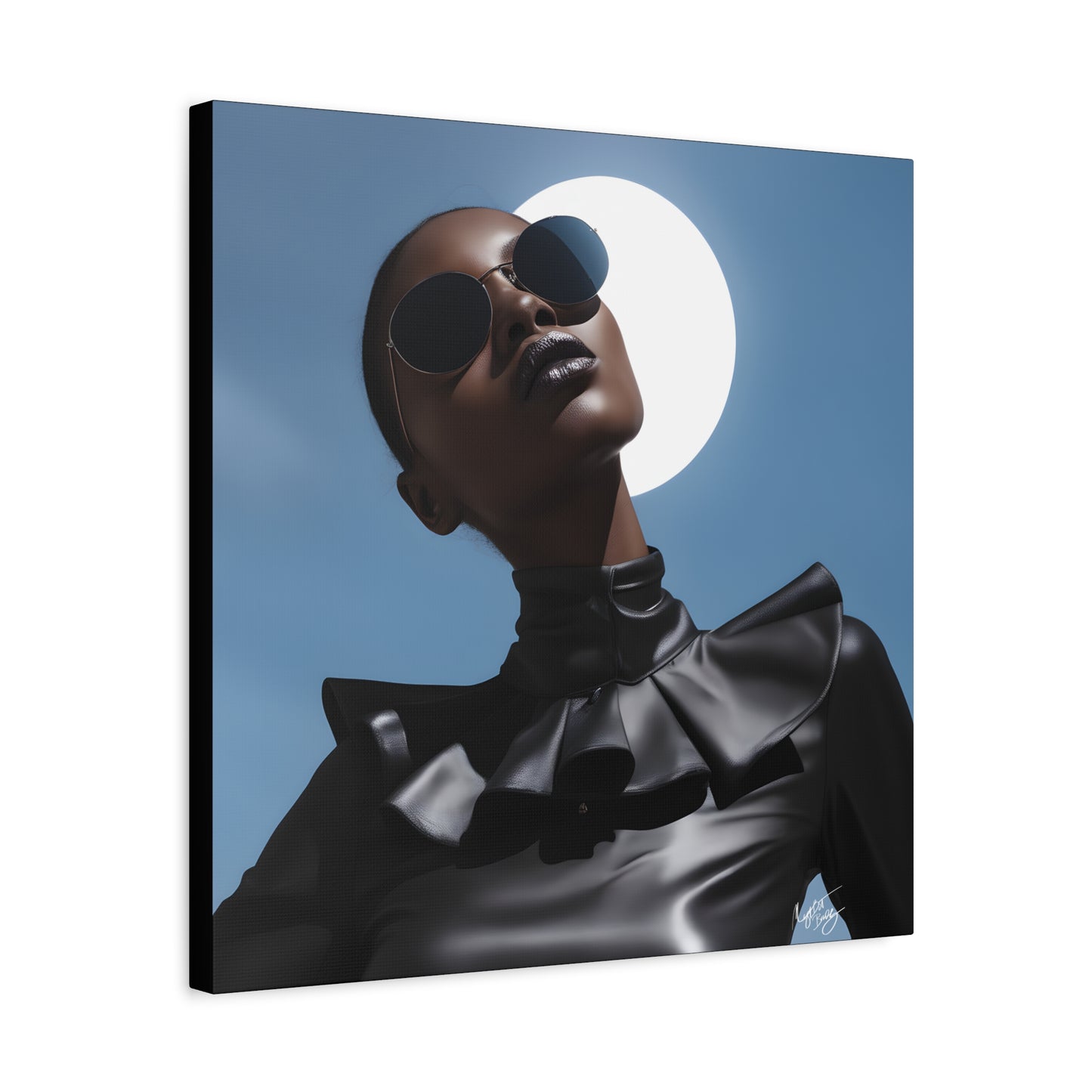Moonstruck Afrocentric Black Woman Abstract Art Canvas Wall Print