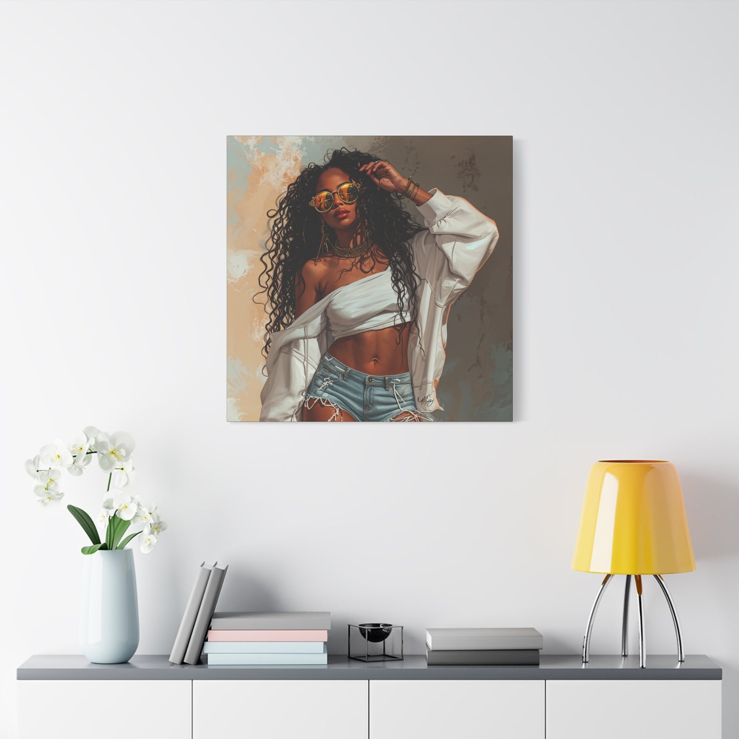 Never Let Them See You Sweat Afrocentric Black Woman Art Canvas Wall Print