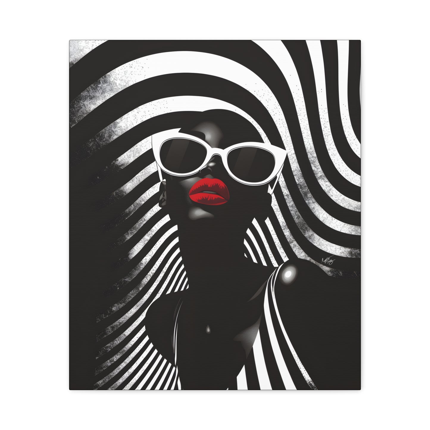 Beauty In Black And White Afrocentric Black Woman Art Canvas Wall Print