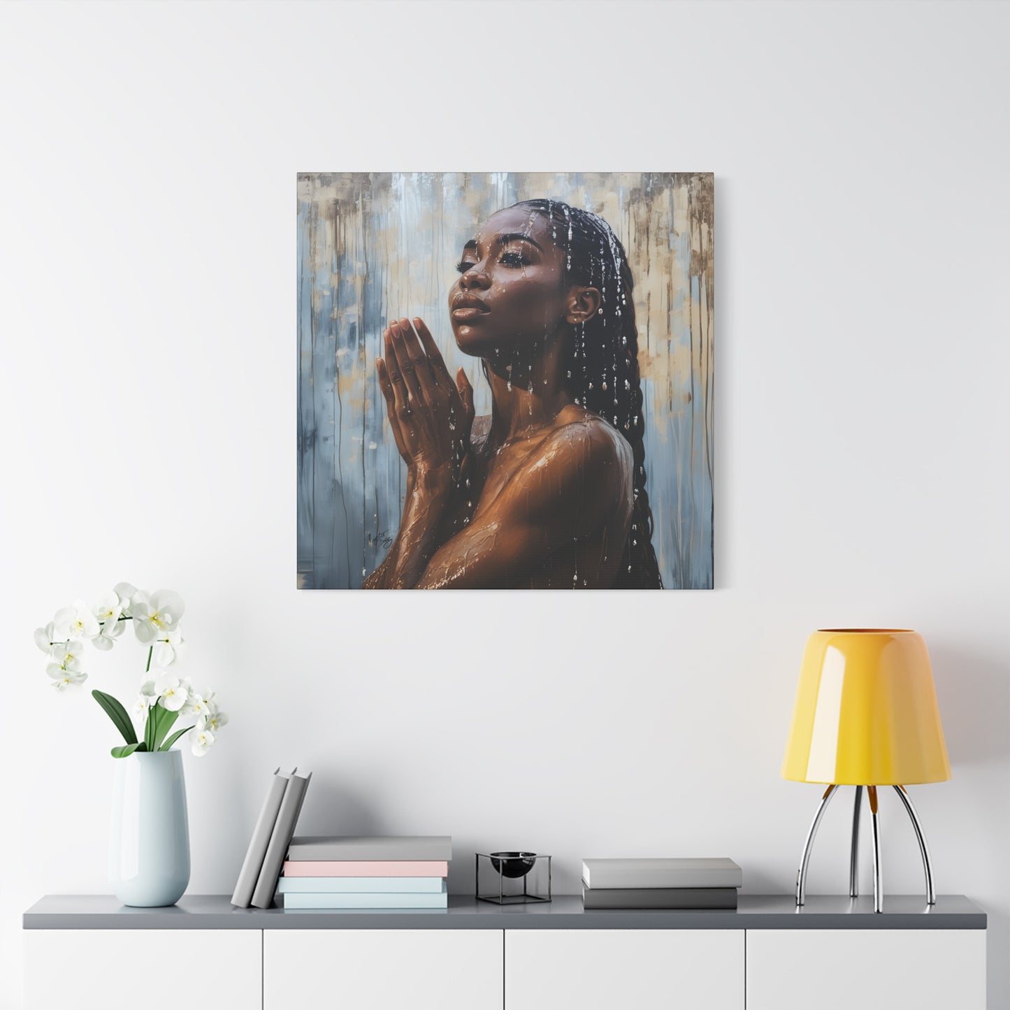 Naturally Peaceful Afrocentric Black Woman Art Canvas Wall Print