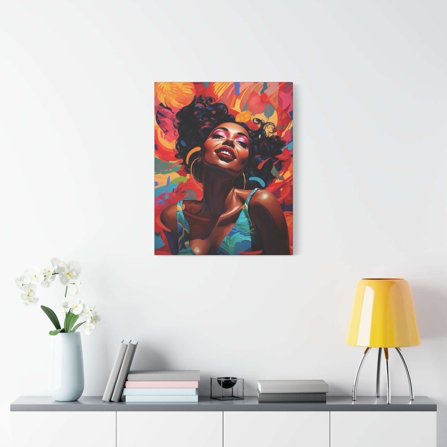 I Am The Embodiment Of Black Joy Afrocentric Black Woman Abstract Art Canvas Wall Print