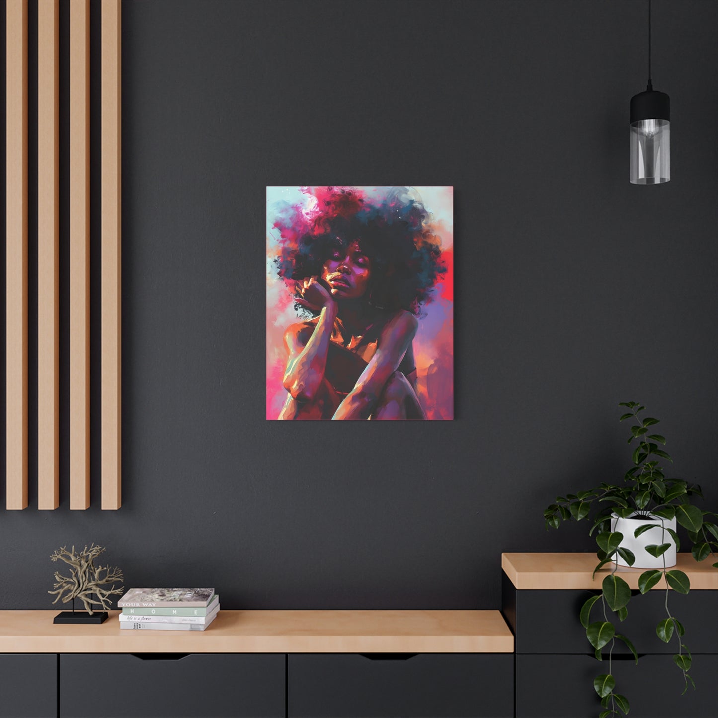 Lord Not Today Afrocentric Black Woman Abstract Art Canvas Wall Print