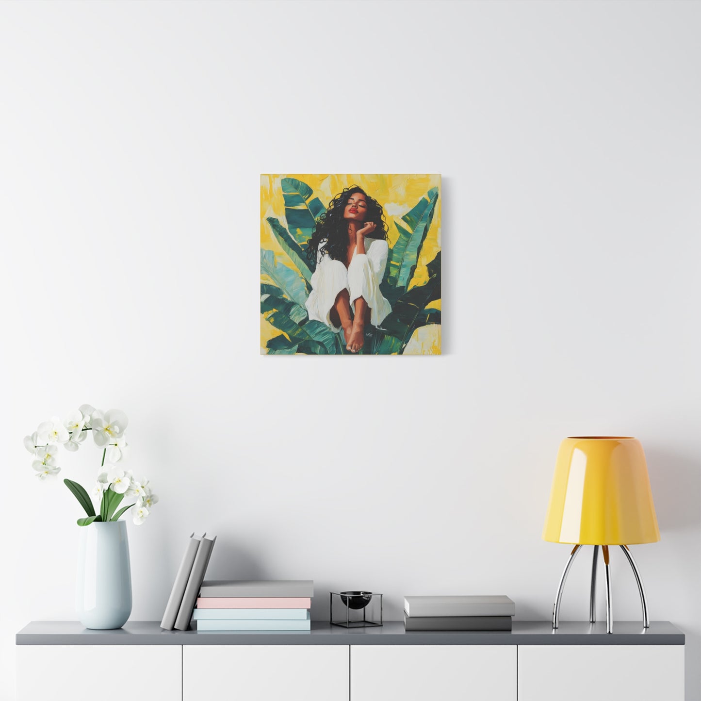 It's A Beautiful Day Afrocentric Black Woman Abstract Art Canvas Wall Print