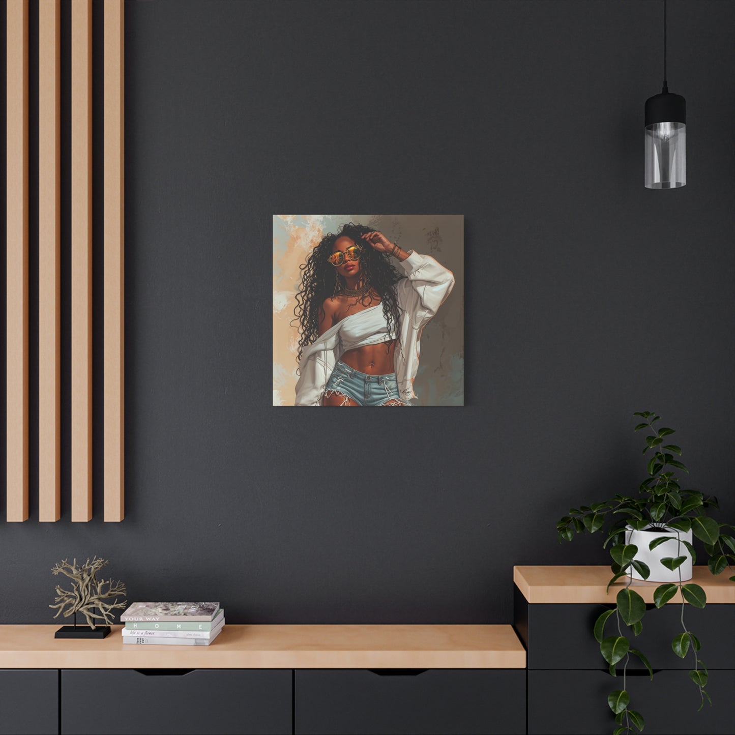 Never Let Them See You Sweat Afrocentric Black Woman Art Canvas Wall Print