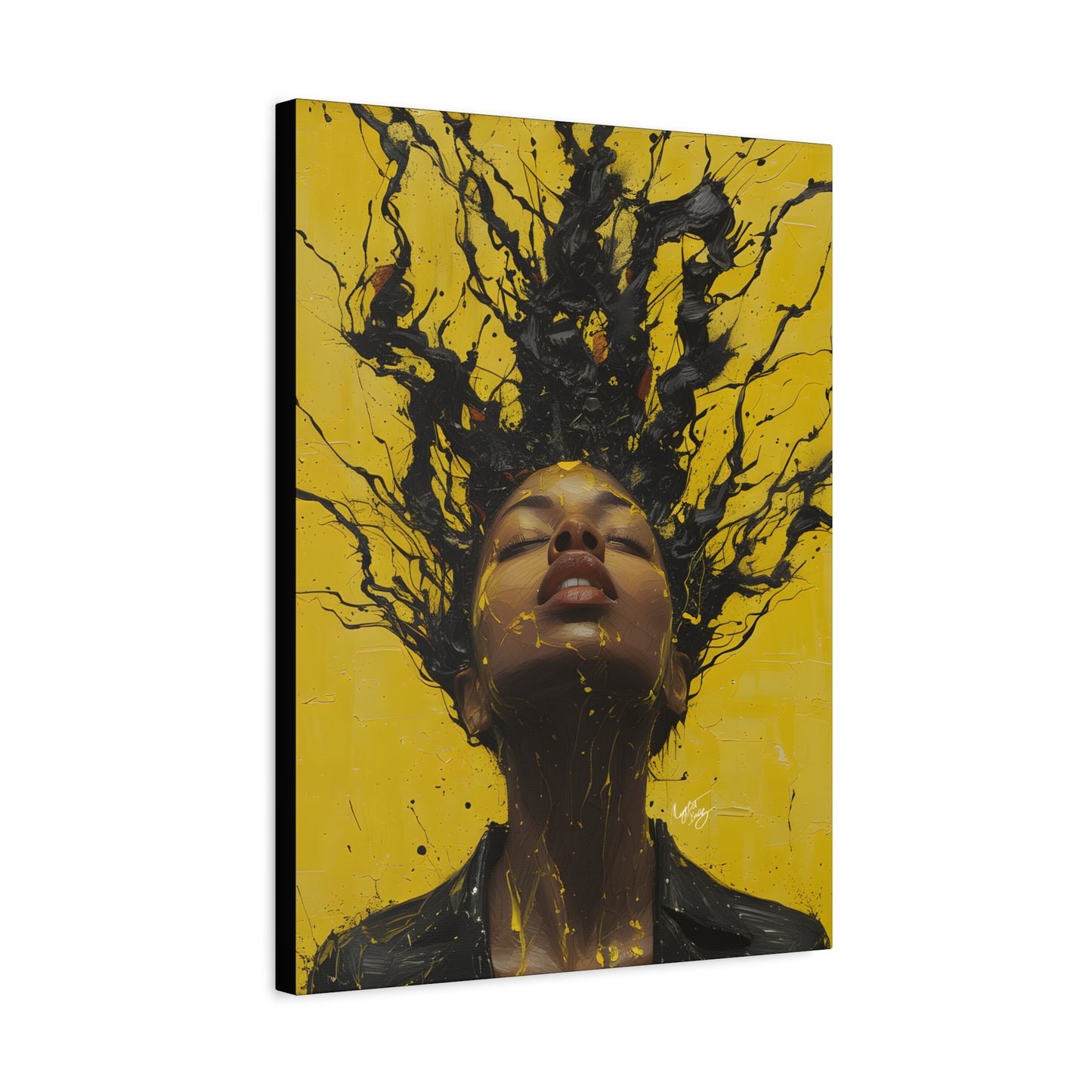 Hype Afrocentric Black Woman Art Canvas Wall Print