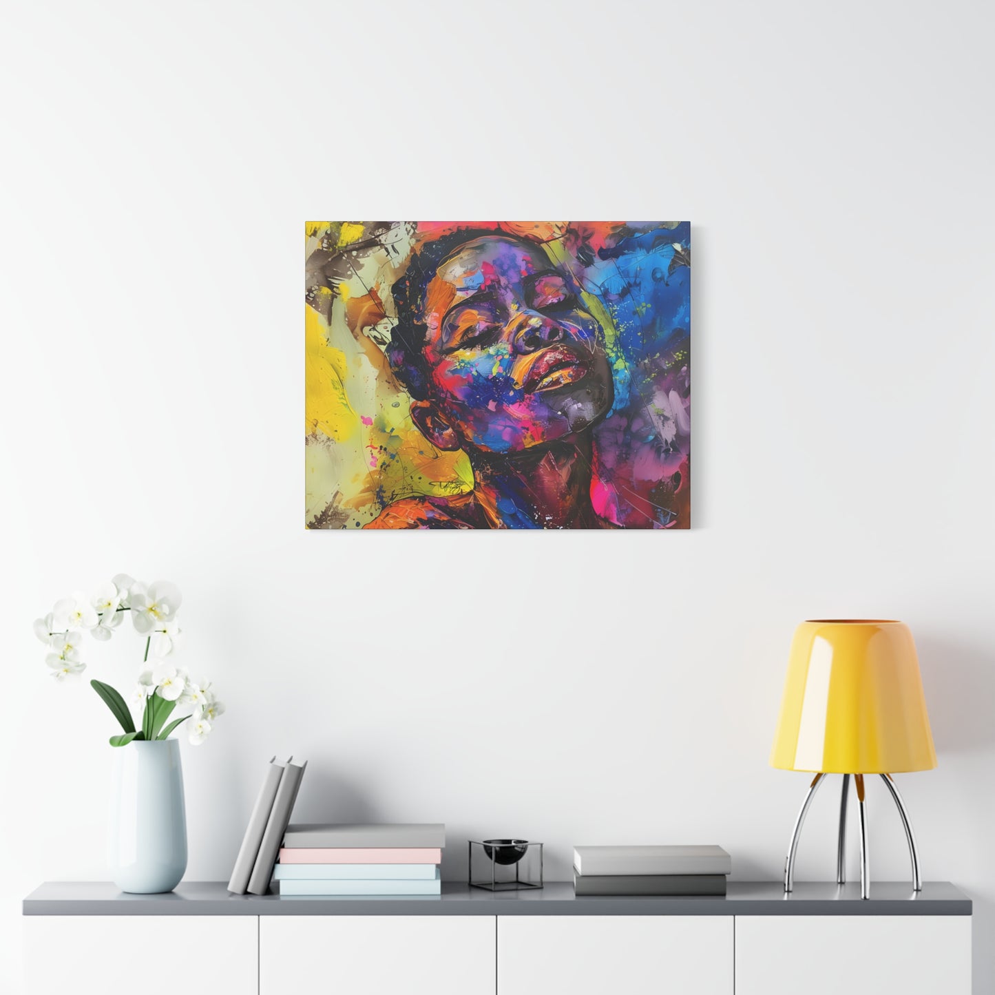 Beautiful and At Peace Afrocentric Black Woman Art Canvas