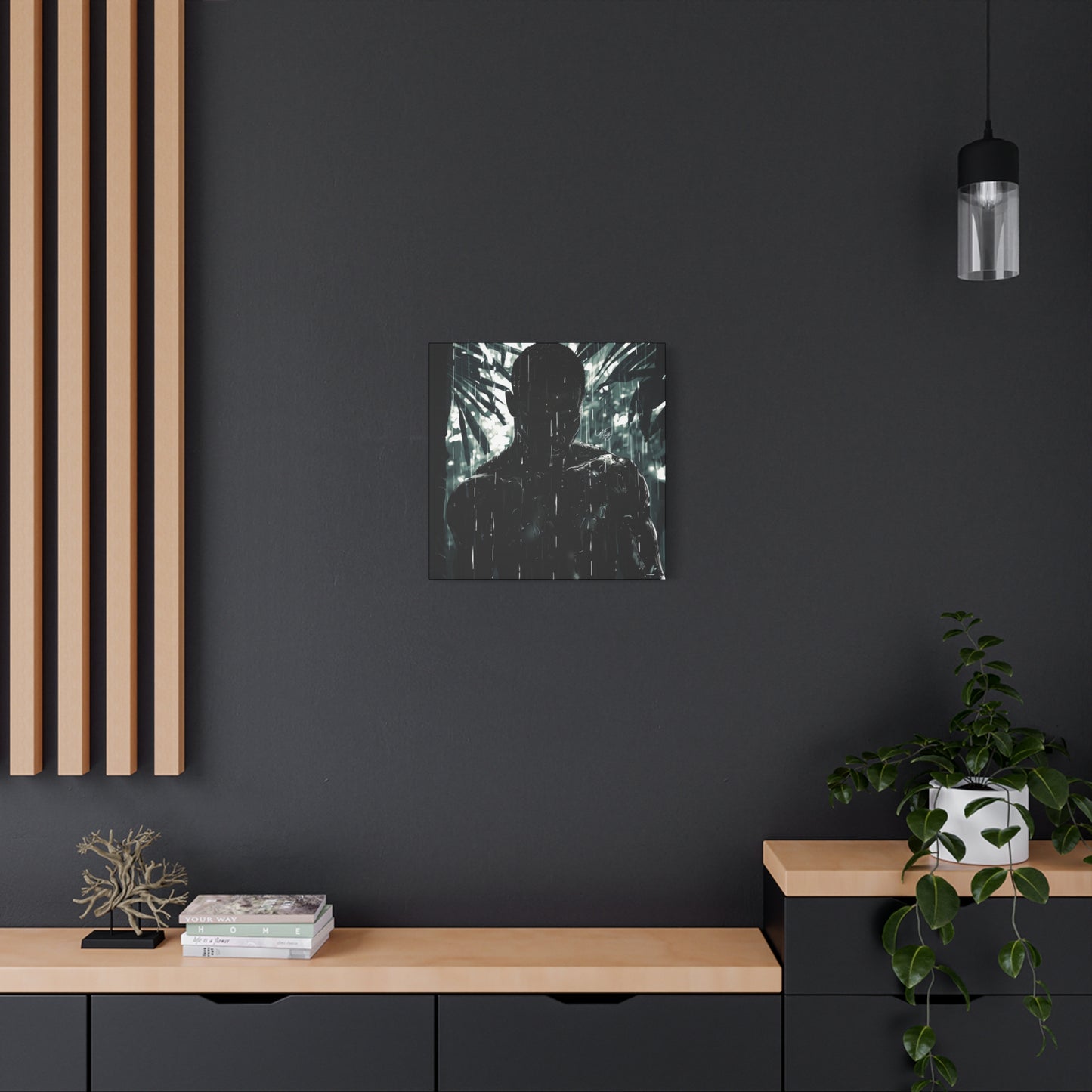 Rainy Days Aren't That Bad Afrocentric Black Man Art Canvas Wall Print