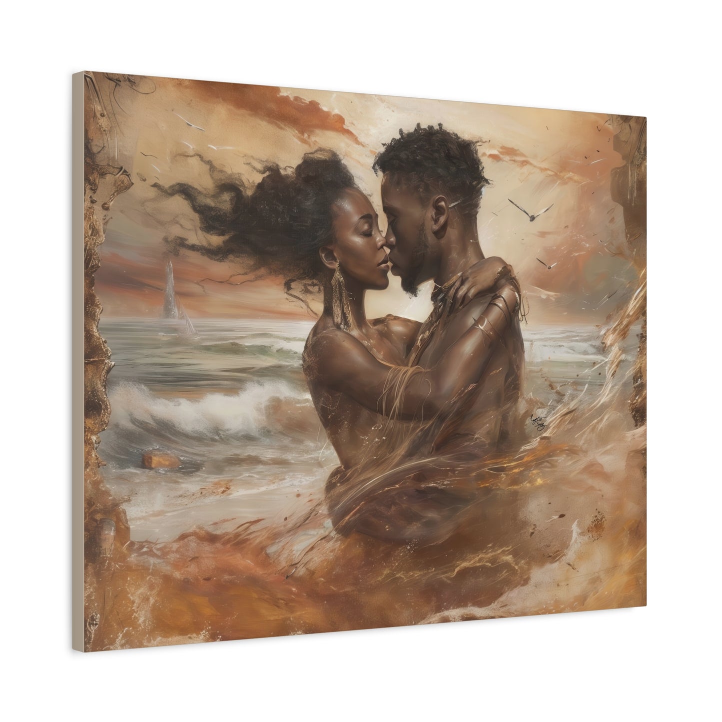 Forever Mine Black Love Art Canvas Wall Print