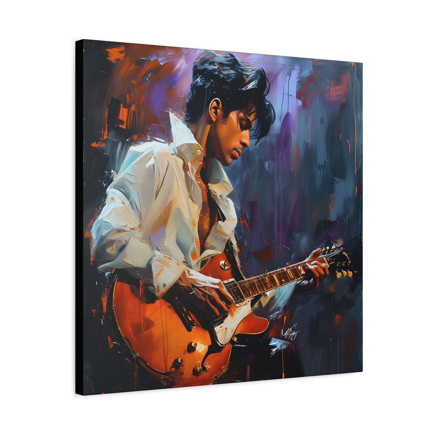 Prince In Concert Afrocentric Black Art Canvas Wall Print