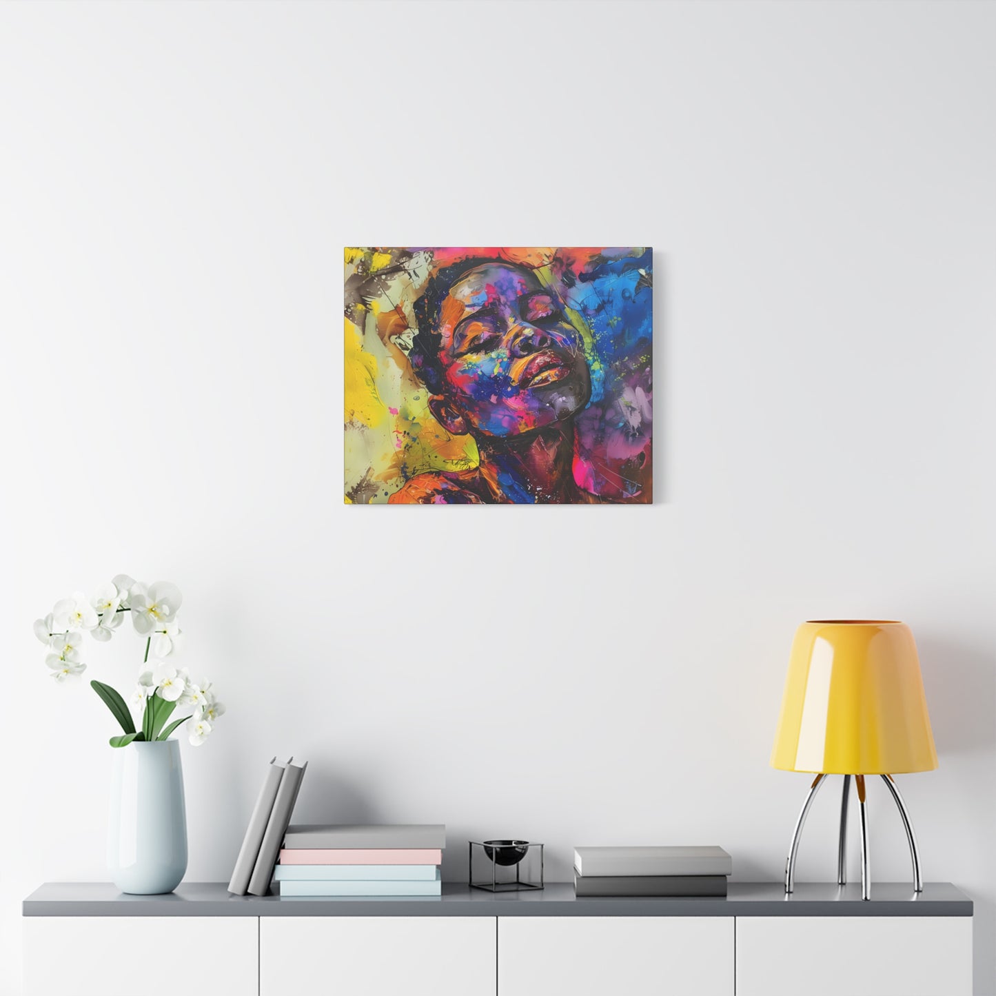 Beautiful and At Peace Afrocentric Black Woman Art Canvas