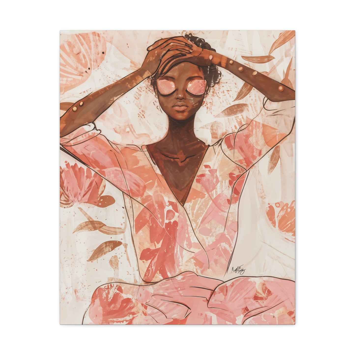 Relax It Will Be Okay Afrocentric Black Woman Abstract Art Canvas Wall Print