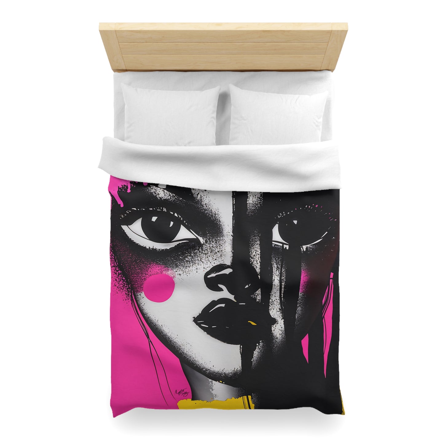 Oversized Thoughts Abstract Black Art Microfiber Duvet Cover