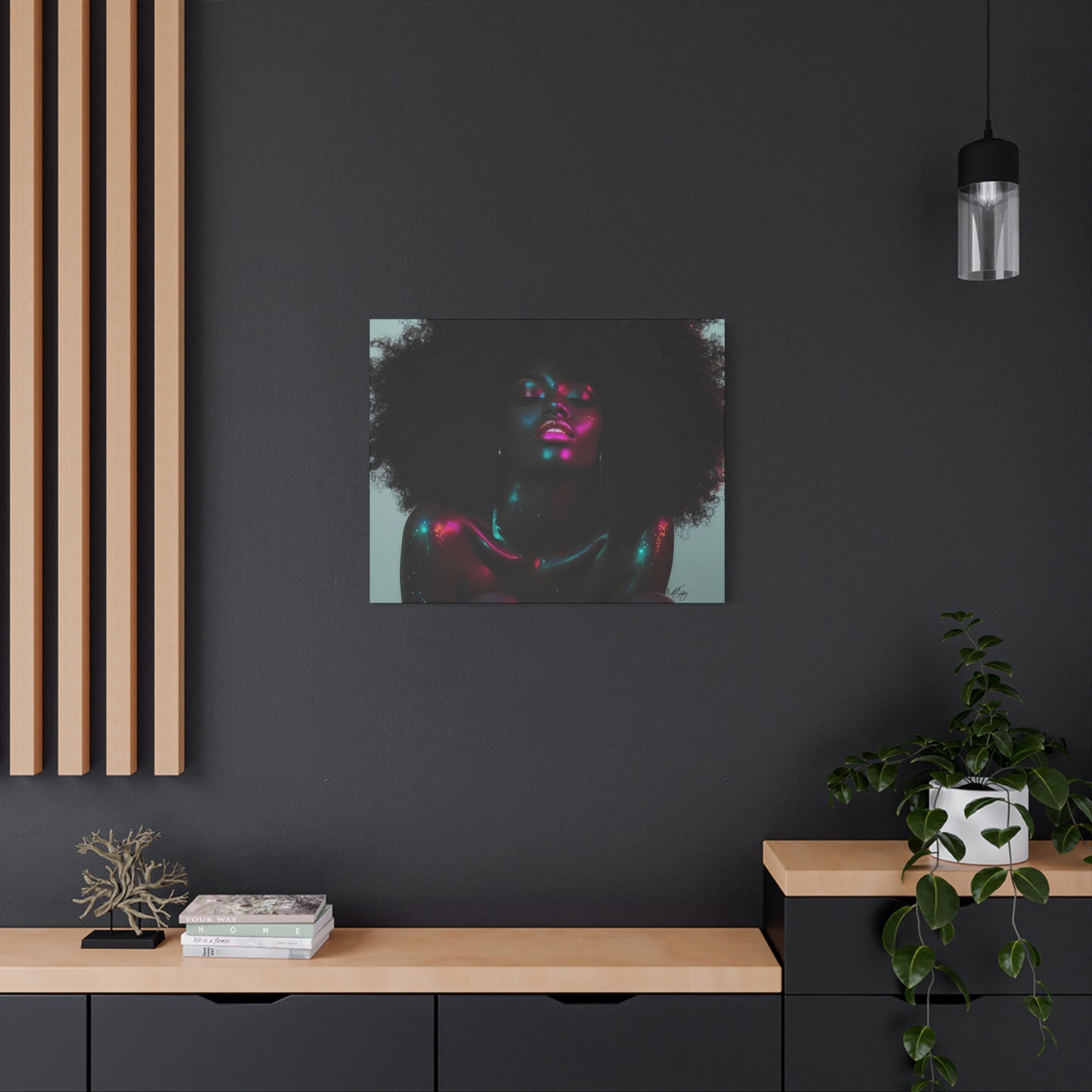 Sometimes It's A Little Hot Afrocentric Black Woman Art Canvas Wall Print