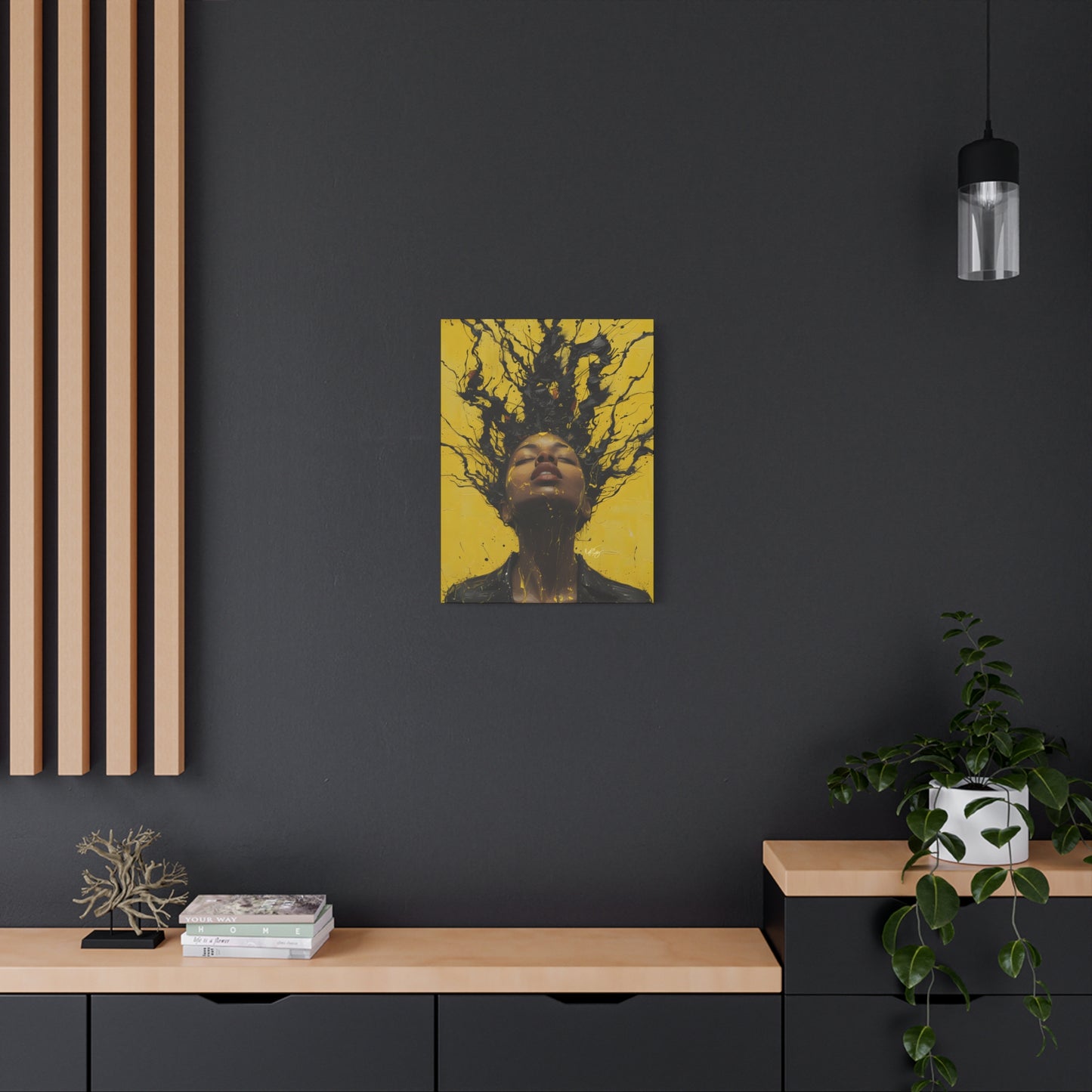 Hype Afrocentric Black Woman Art Canvas Wall Print