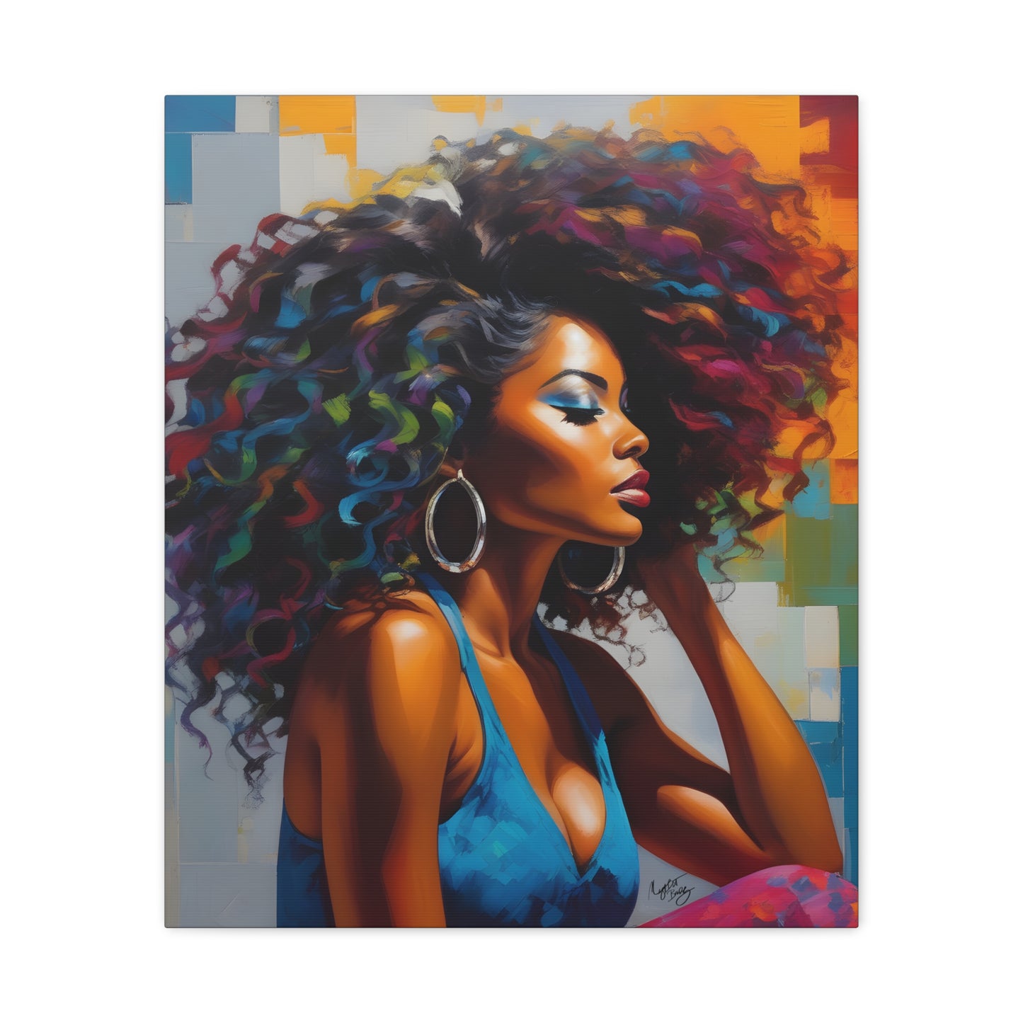 Beauty As Purpose Afrocentric Black Woman Art Canvas Wall Print