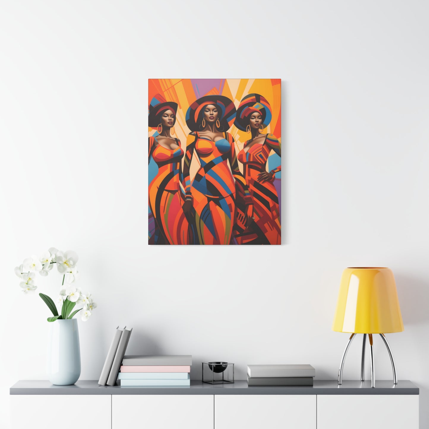 The Sisters Afrocentric Abstract Fantasy Black Woman Art Canvas Wall Print