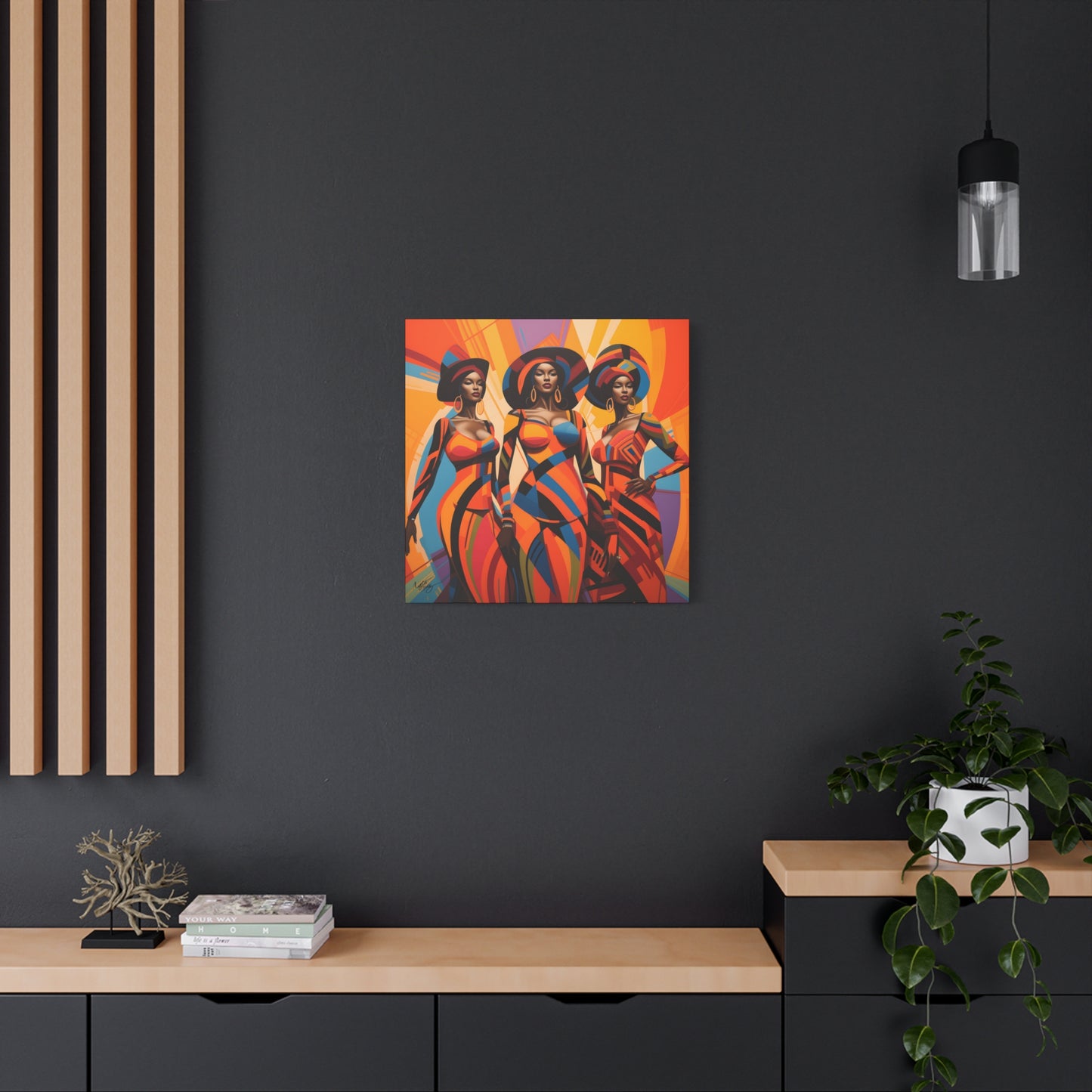 The Sisters Afrocentric Abstract Fantasy Black Woman Art Canvas Wall Print