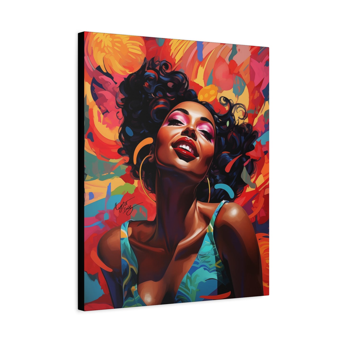 I Am The Embodiment Of Black Joy Afrocentric Black Woman Abstract Art Canvas Wall Print