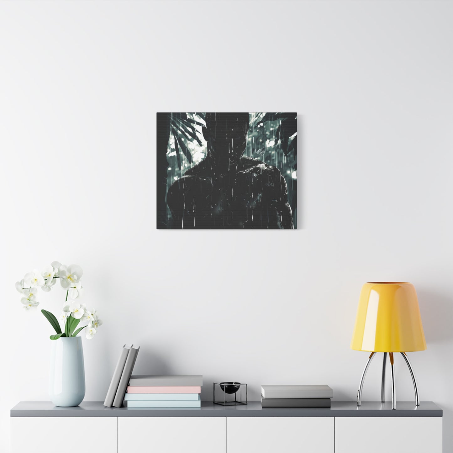 Rainy Days Aren't That Bad Afrocentric Black Man Art Canvas Wall Print