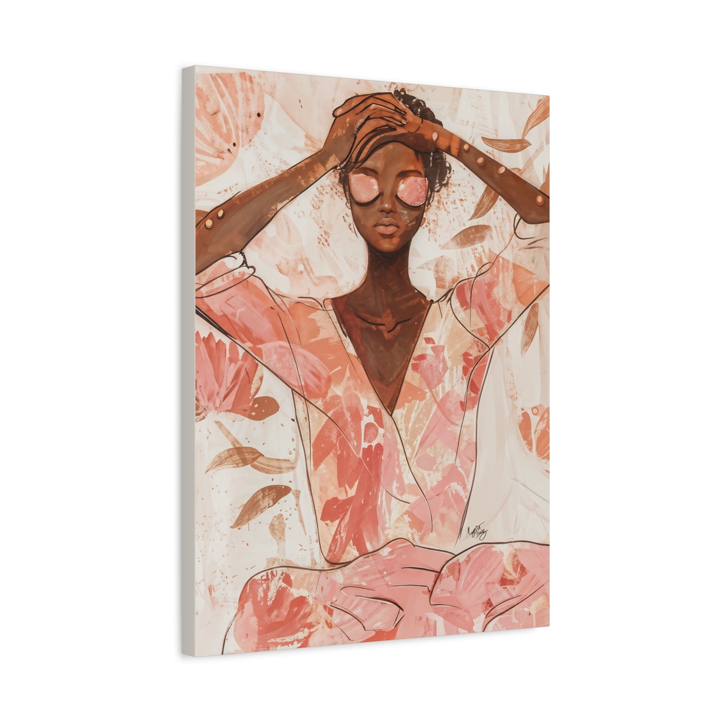 Relax It Will Be Okay Afrocentric Black Woman Abstract Art Canvas Wall Print