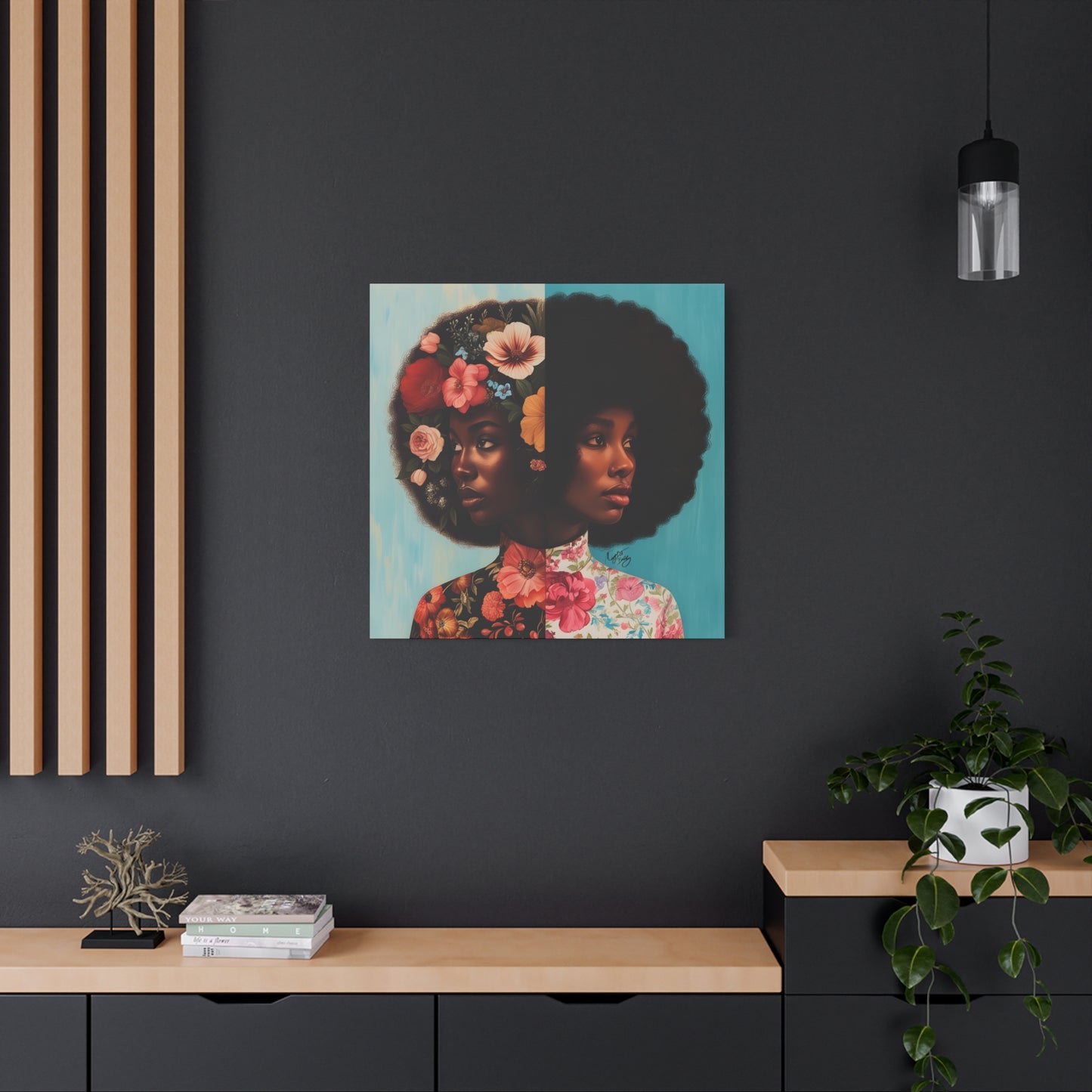 Duality Afrocentric Black Woman Art Canvas Wall Print