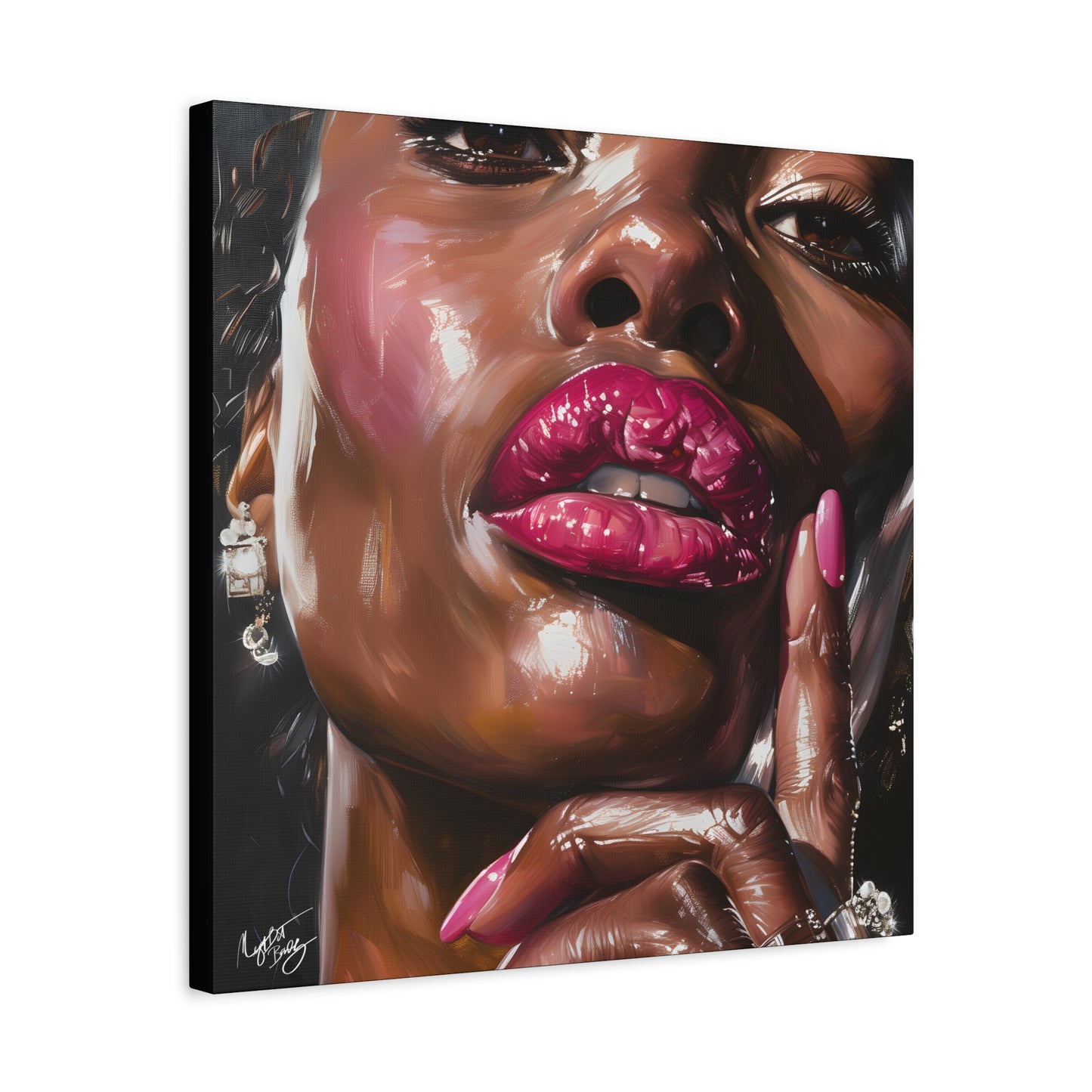 Let Me Tell You A Secret Afrocentric Black Woman Art Canvas Wall Print