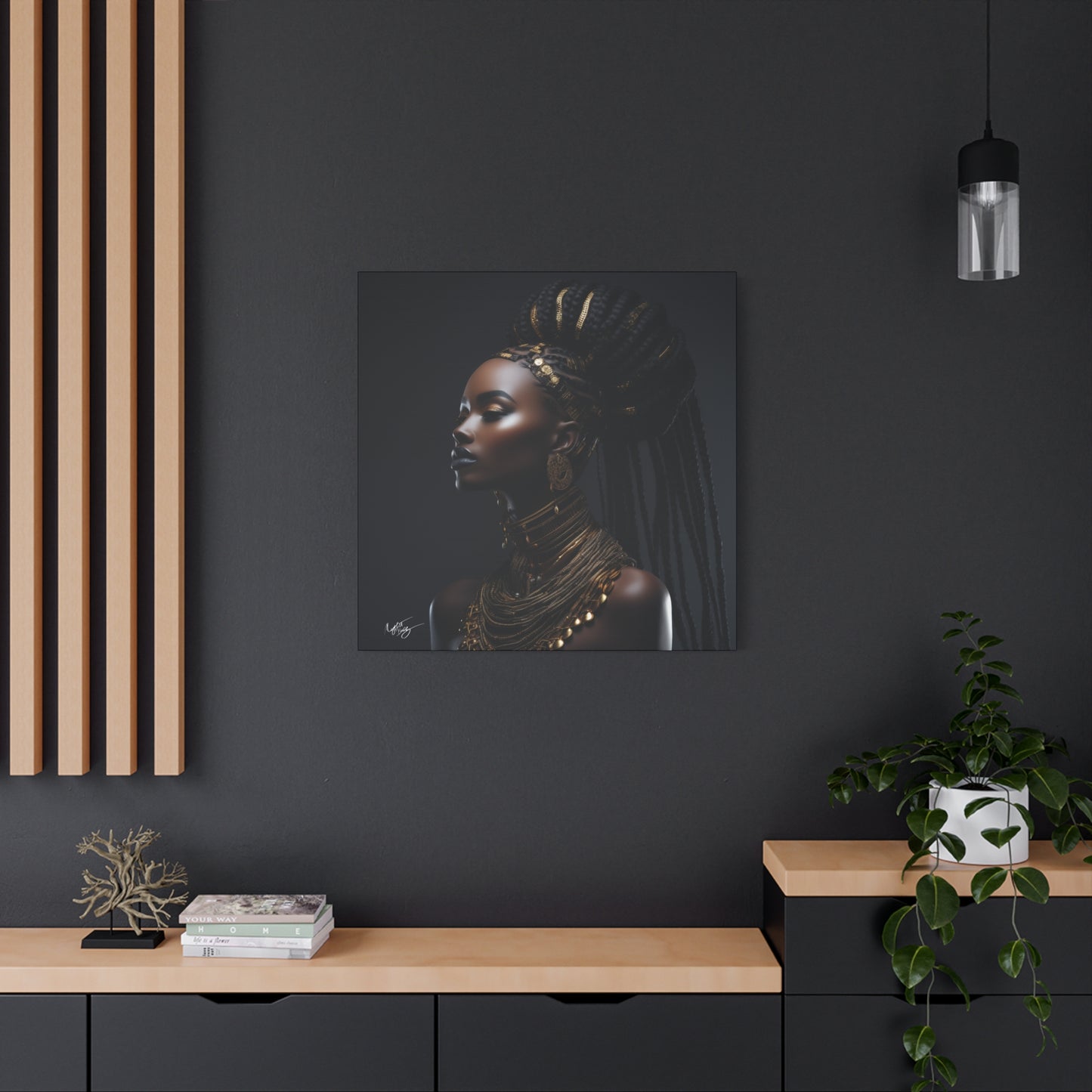Hair Goals Afrocentric Black Woman Art Canvas Wall Print