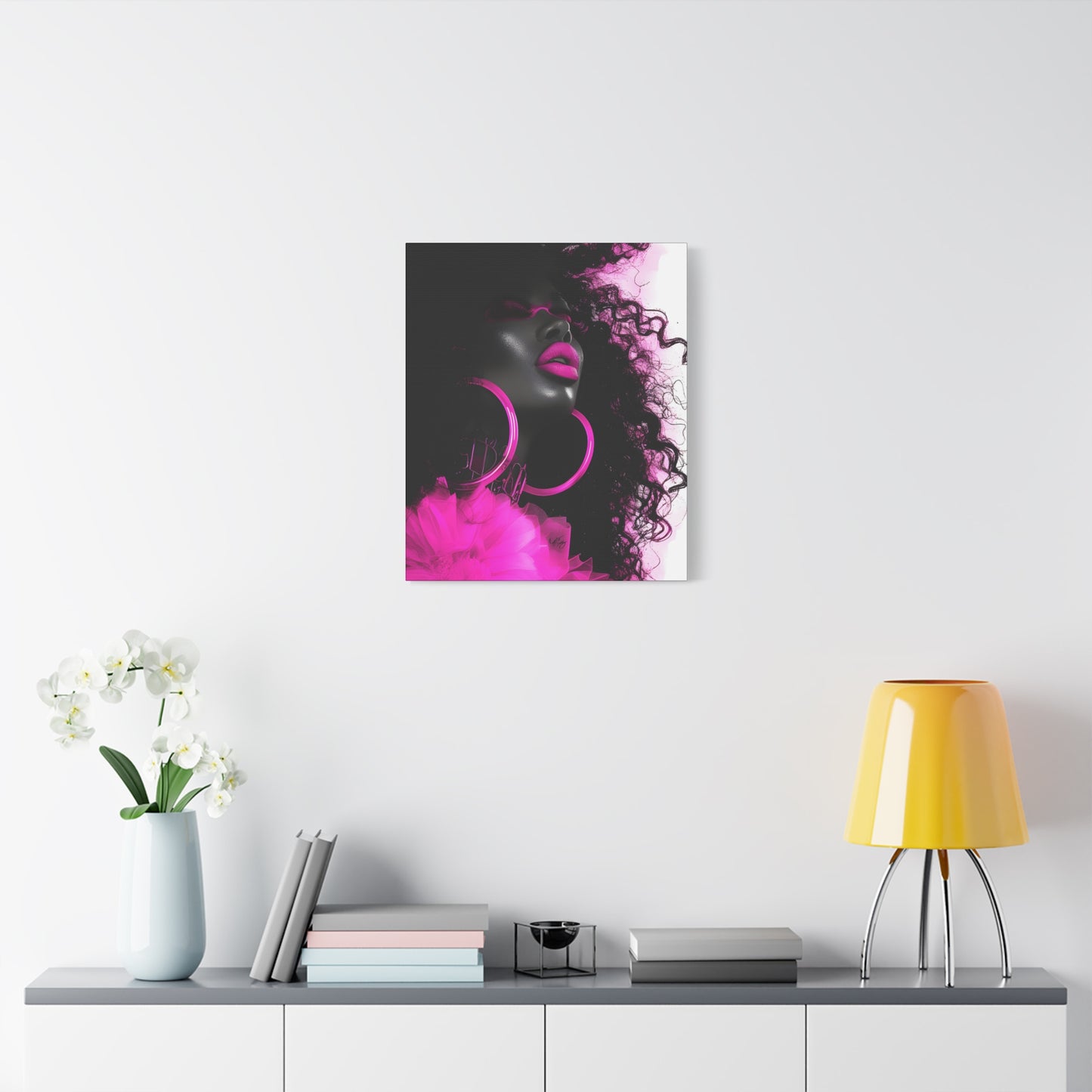 This Pink Is A Mood Afrocentric Black Woman Art Canvas Wall Print