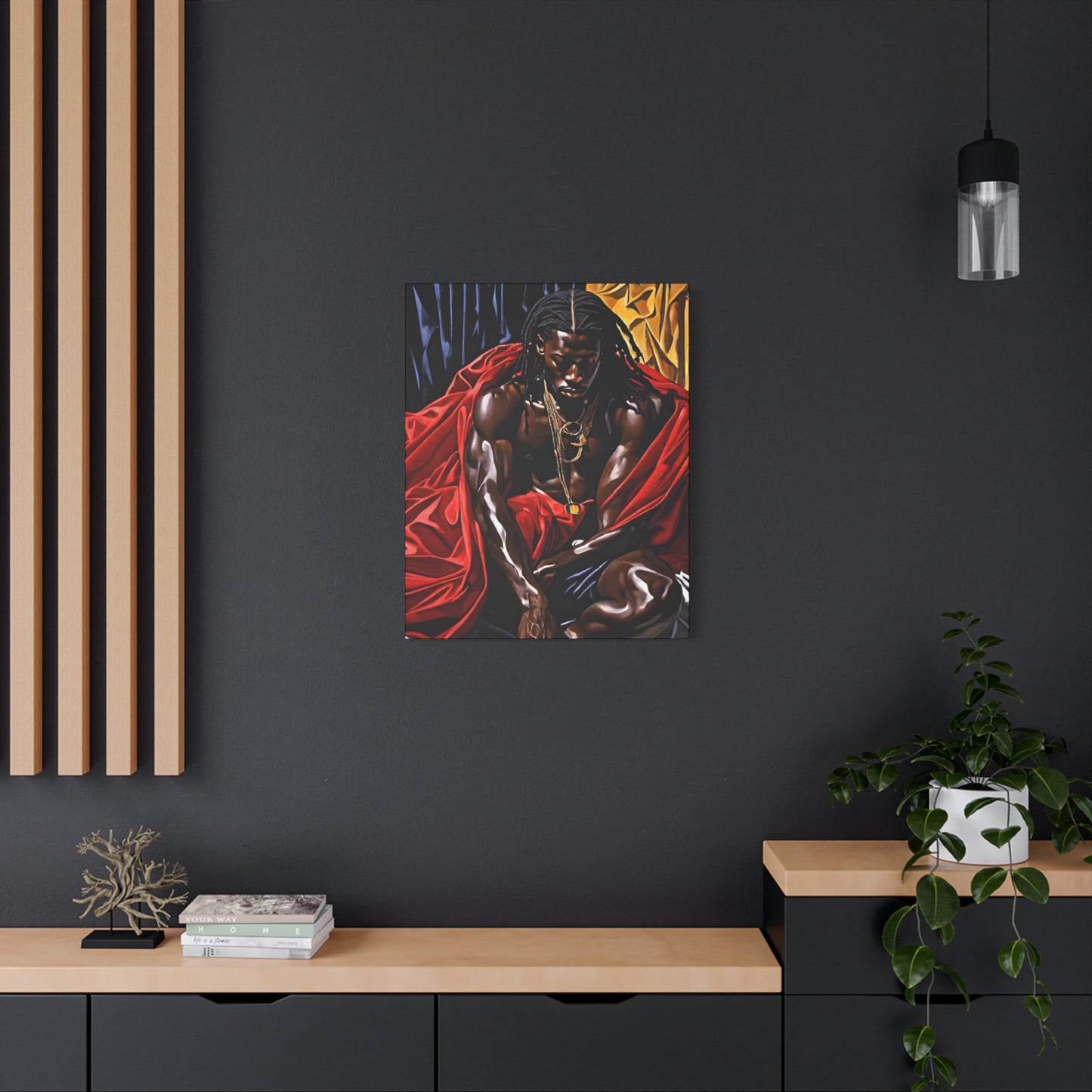 Thoughts And Desires Afrocentric Black Artwork Canvas Wall Print