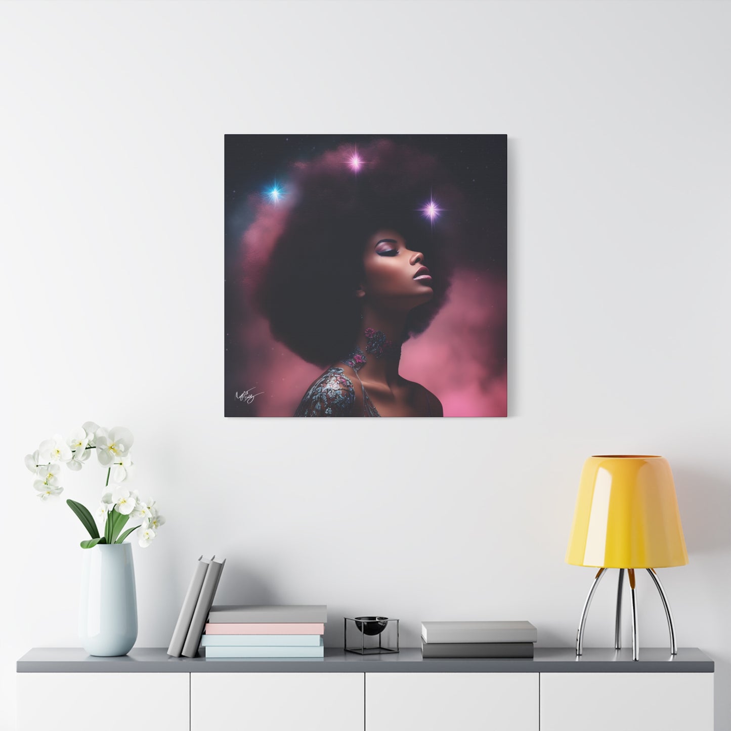 An Afrocentric Universe Fantasy Black Woman Canvas Wall Print