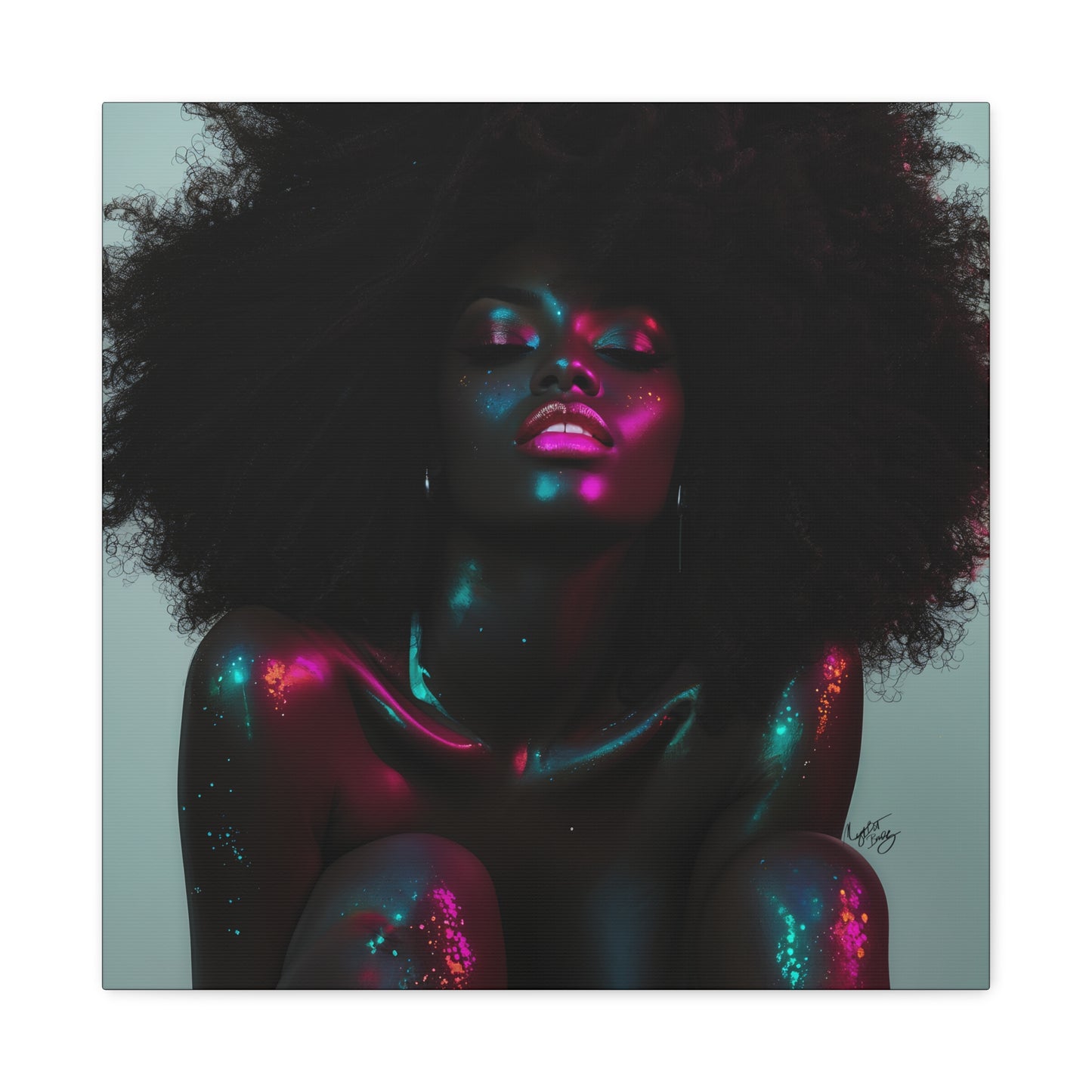 Sometimes It's A Little Hot Afrocentric Black Woman Art Canvas Wall Print