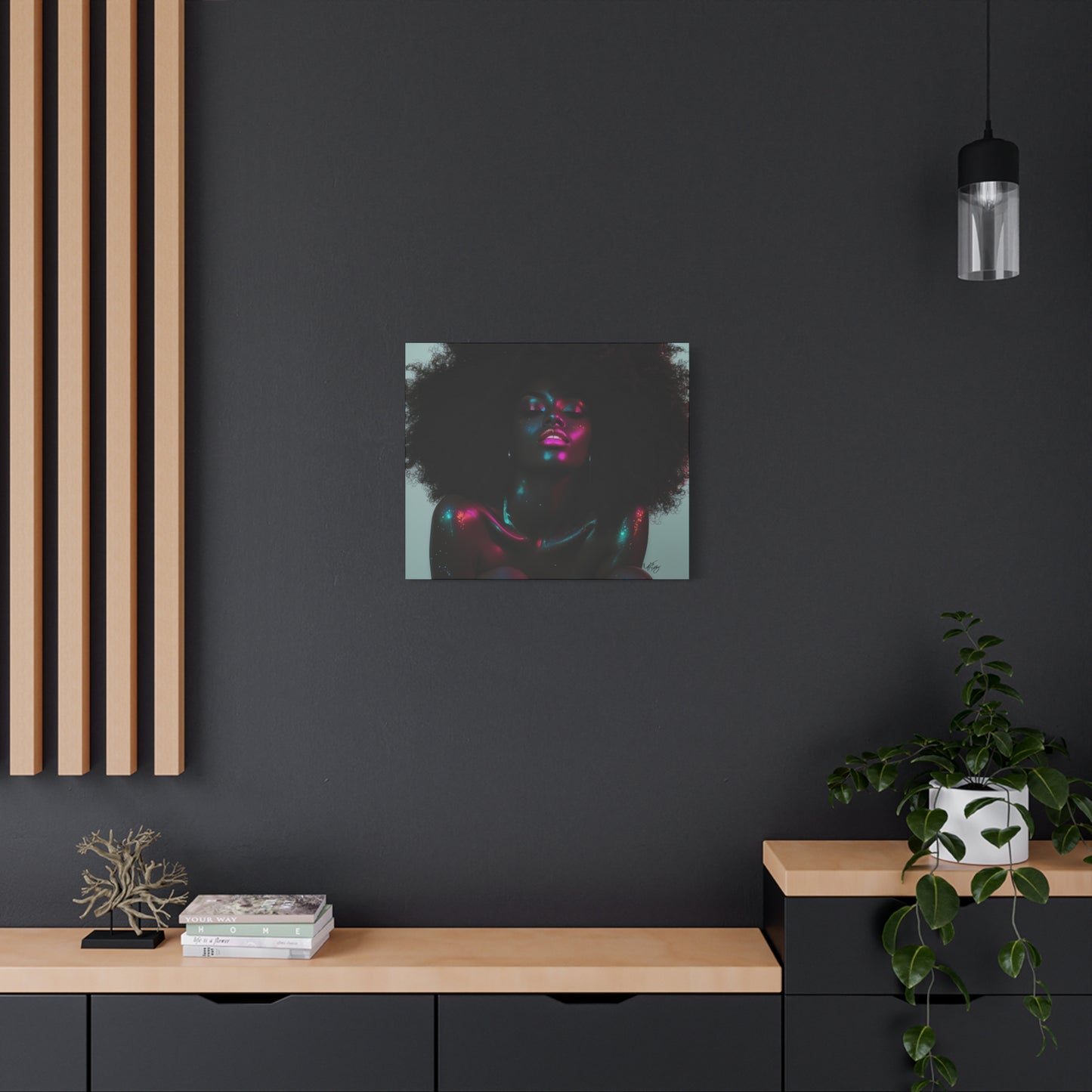 Sometimes It's A Little Hot Afrocentric Black Woman Art Canvas Wall Print