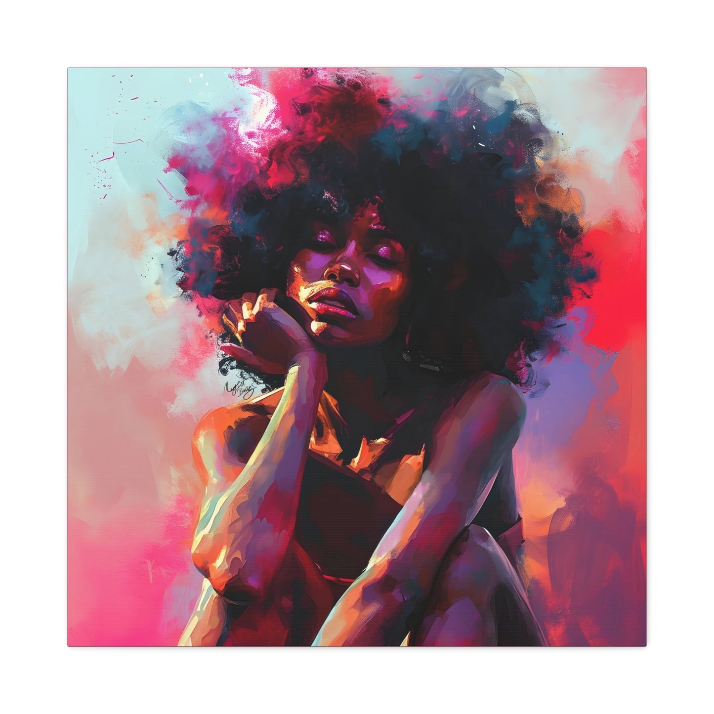 Lord Not Today Afrocentric Black Woman Abstract Art Canvas Wall Print