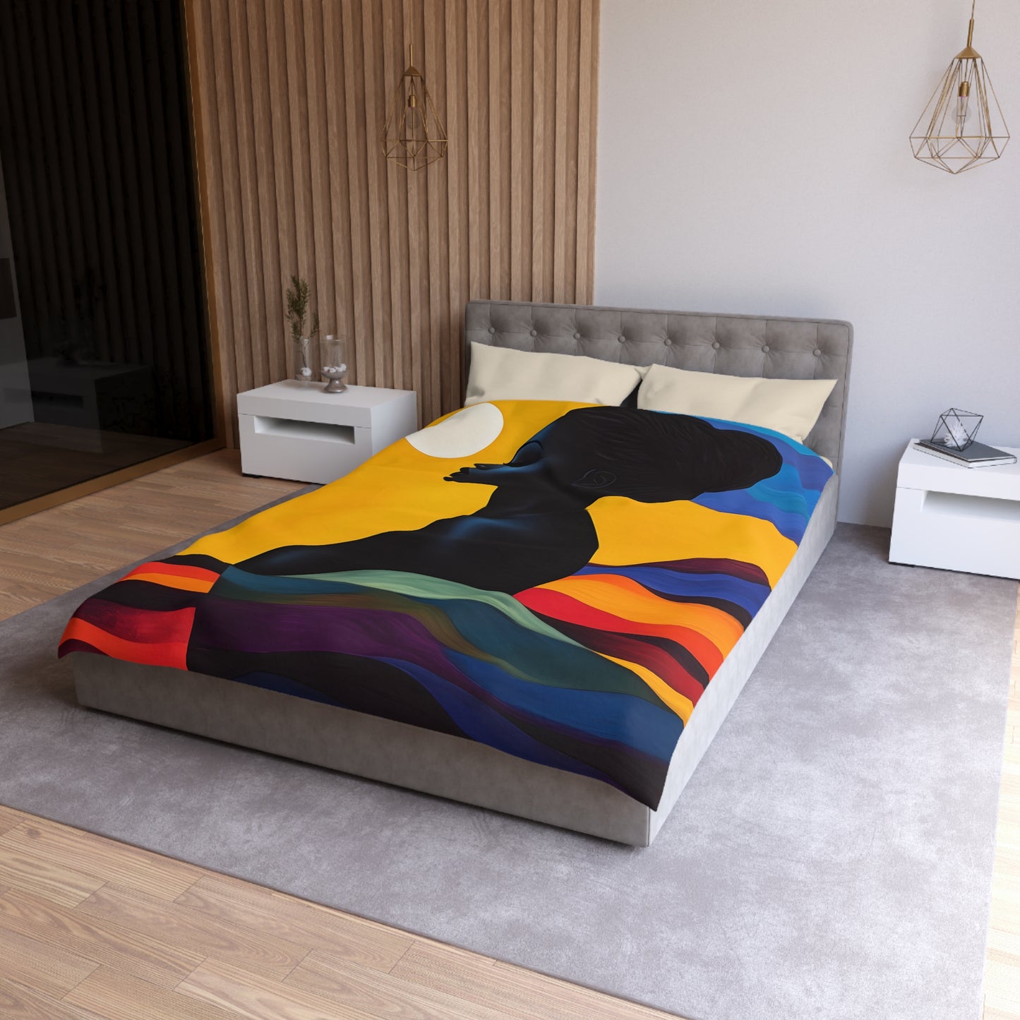 Bohemian Sunset Microfiber Duvet Cover | Vibrant Home Decor, Bedroom Makeover, Gift for Her, Cozy Bedding, Artistic Bed Linen