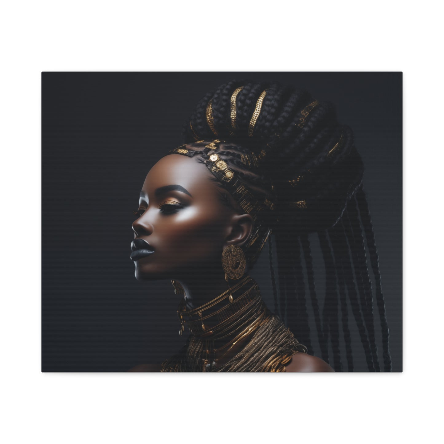 Hair Goals Afrocentric Black Woman Art Canvas Wall Print
