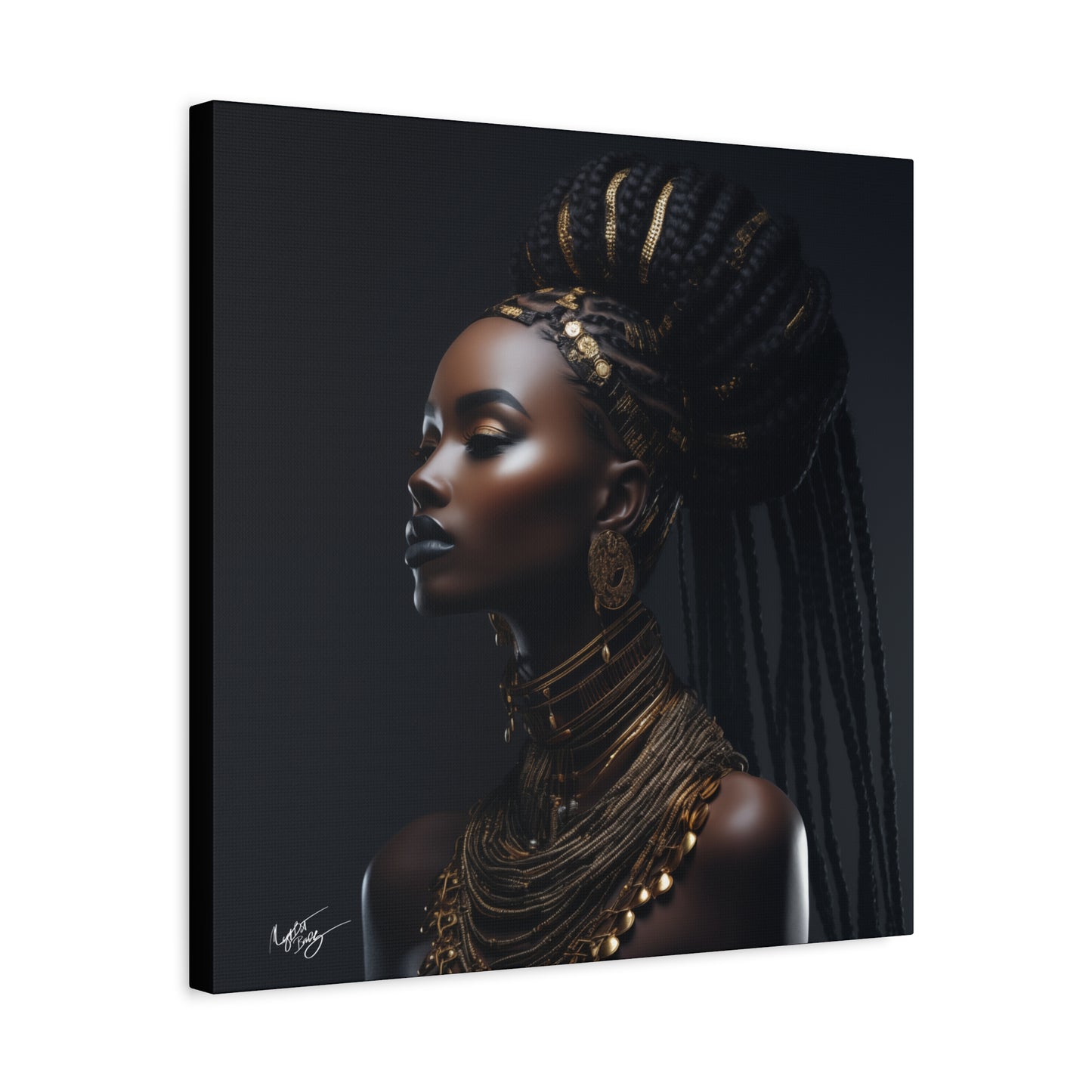 Hair Goals Afrocentric Black Woman Art Canvas Wall Print