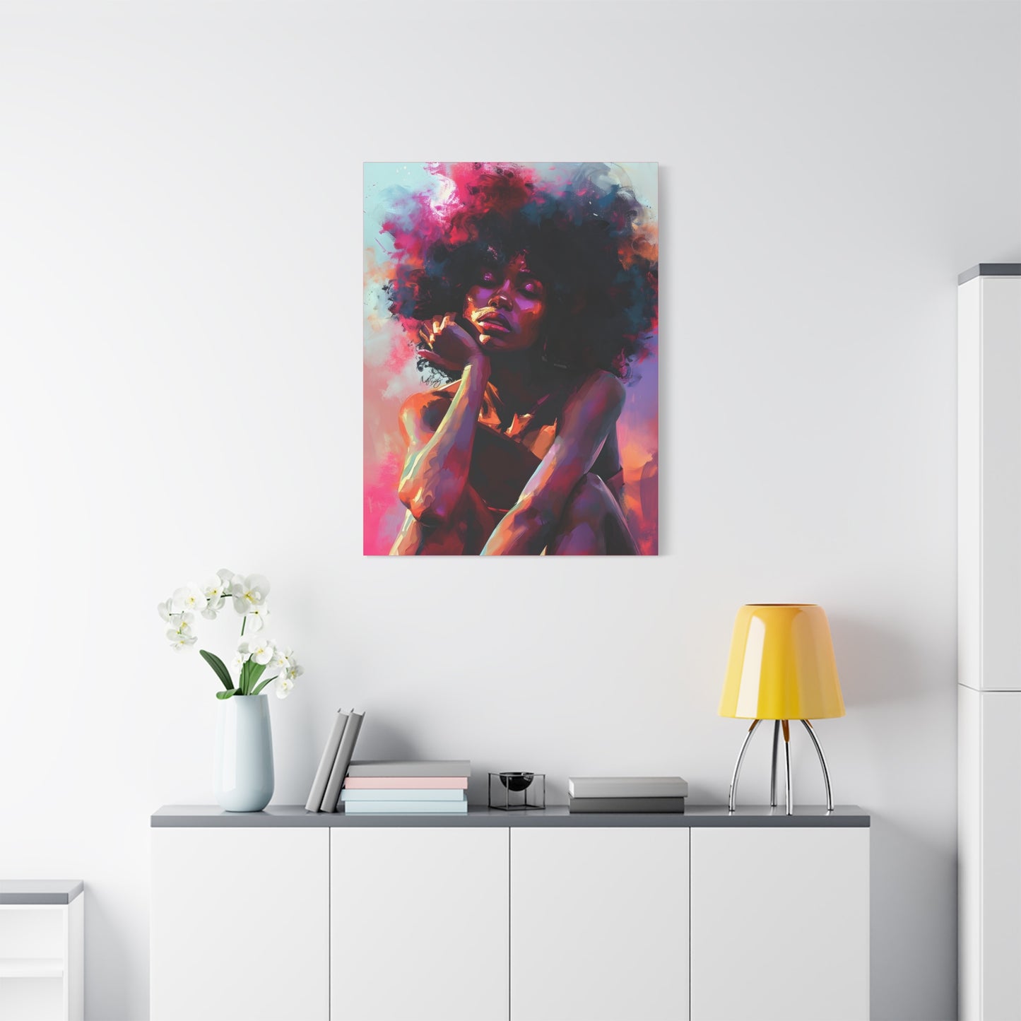 Lord Not Today Afrocentric Black Woman Abstract Art Canvas Wall Print