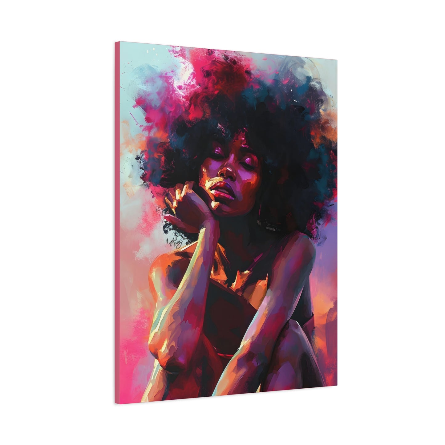 Lord Not Today Afrocentric Black Woman Abstract Art Canvas Wall Print