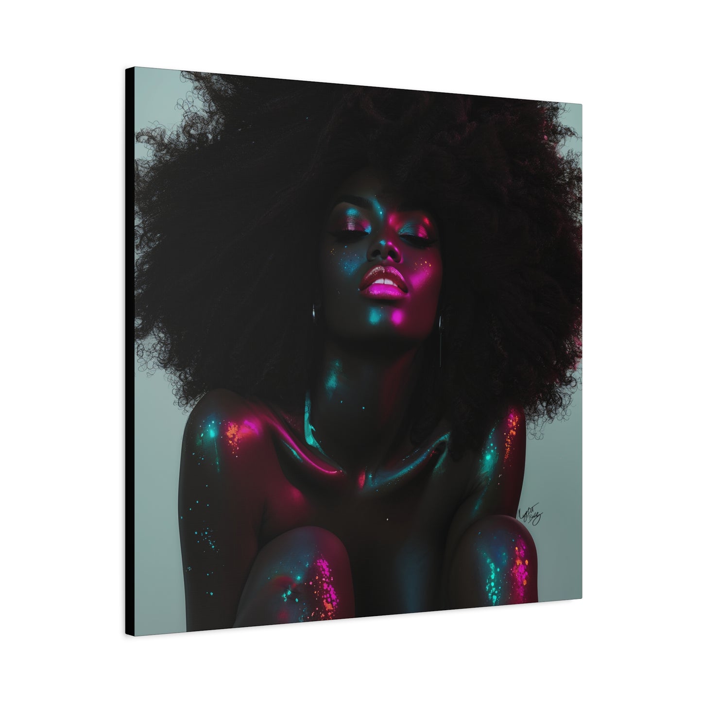 Sometimes It's A Little Hot Afrocentric Black Woman Art Canvas Wall Print