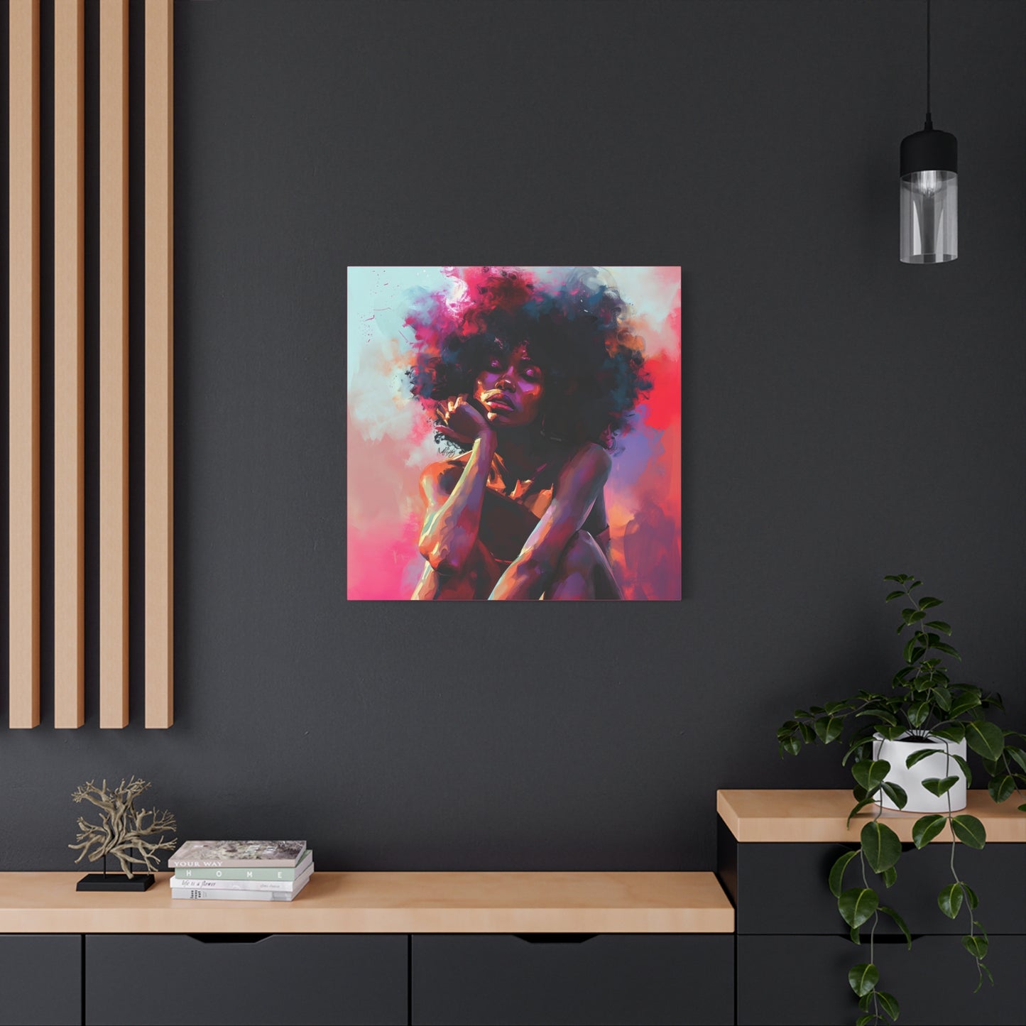 Lord Not Today Afrocentric Black Woman Abstract Art Canvas Wall Print