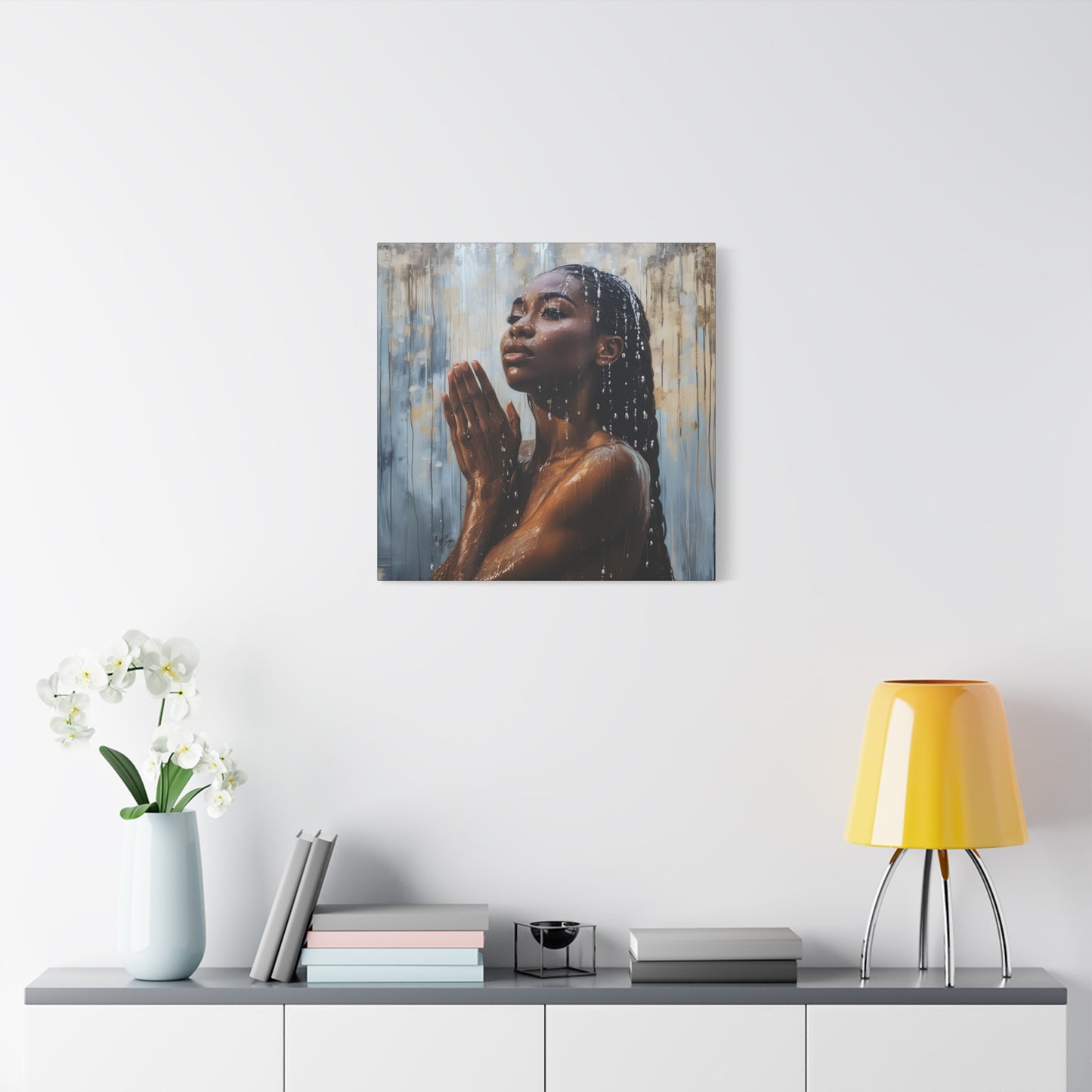 Naturally Peaceful Afrocentric Black Woman Art Canvas Wall Print