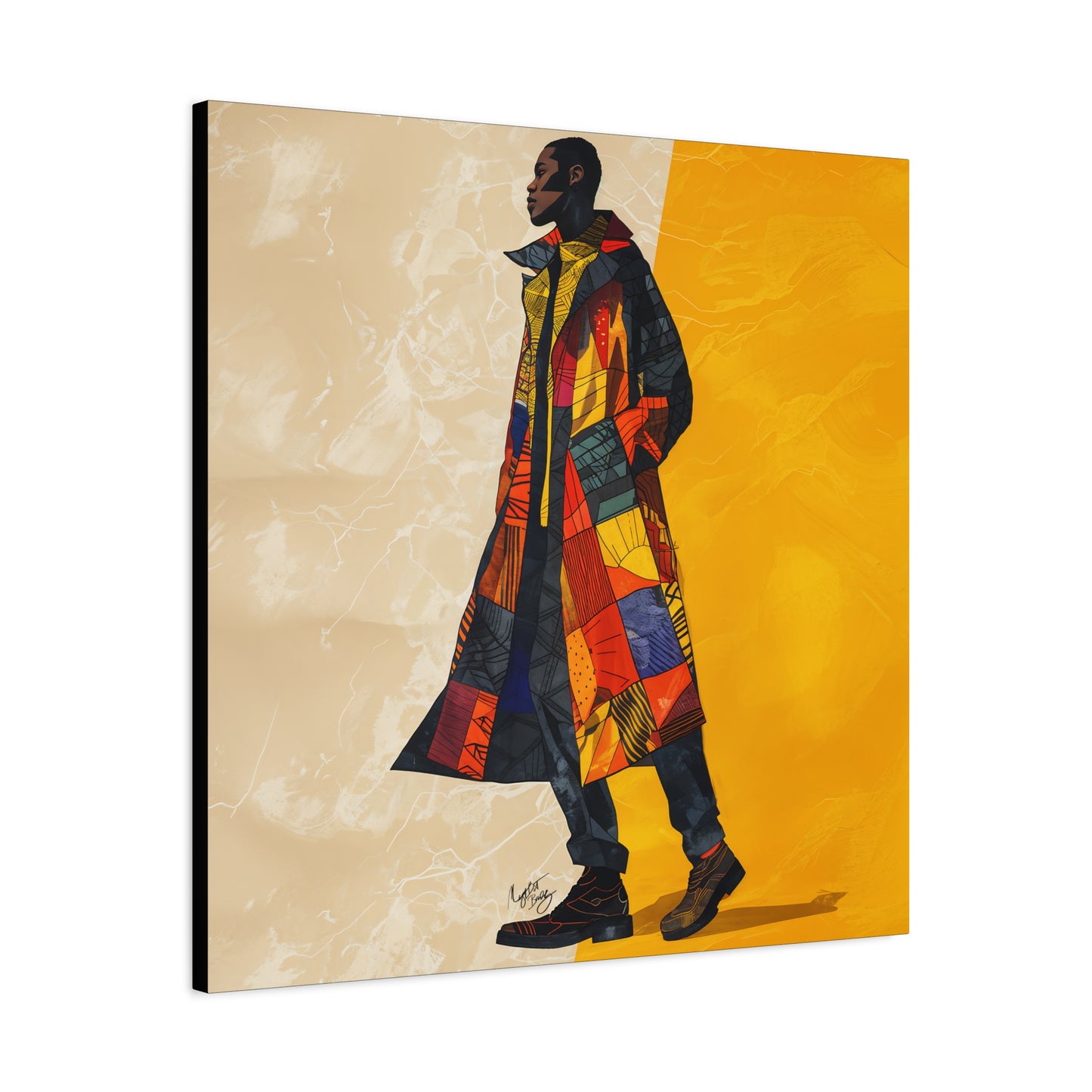I Am Fashion Forward Afrocentric Black Man Abstract Art Canvas Wall Print