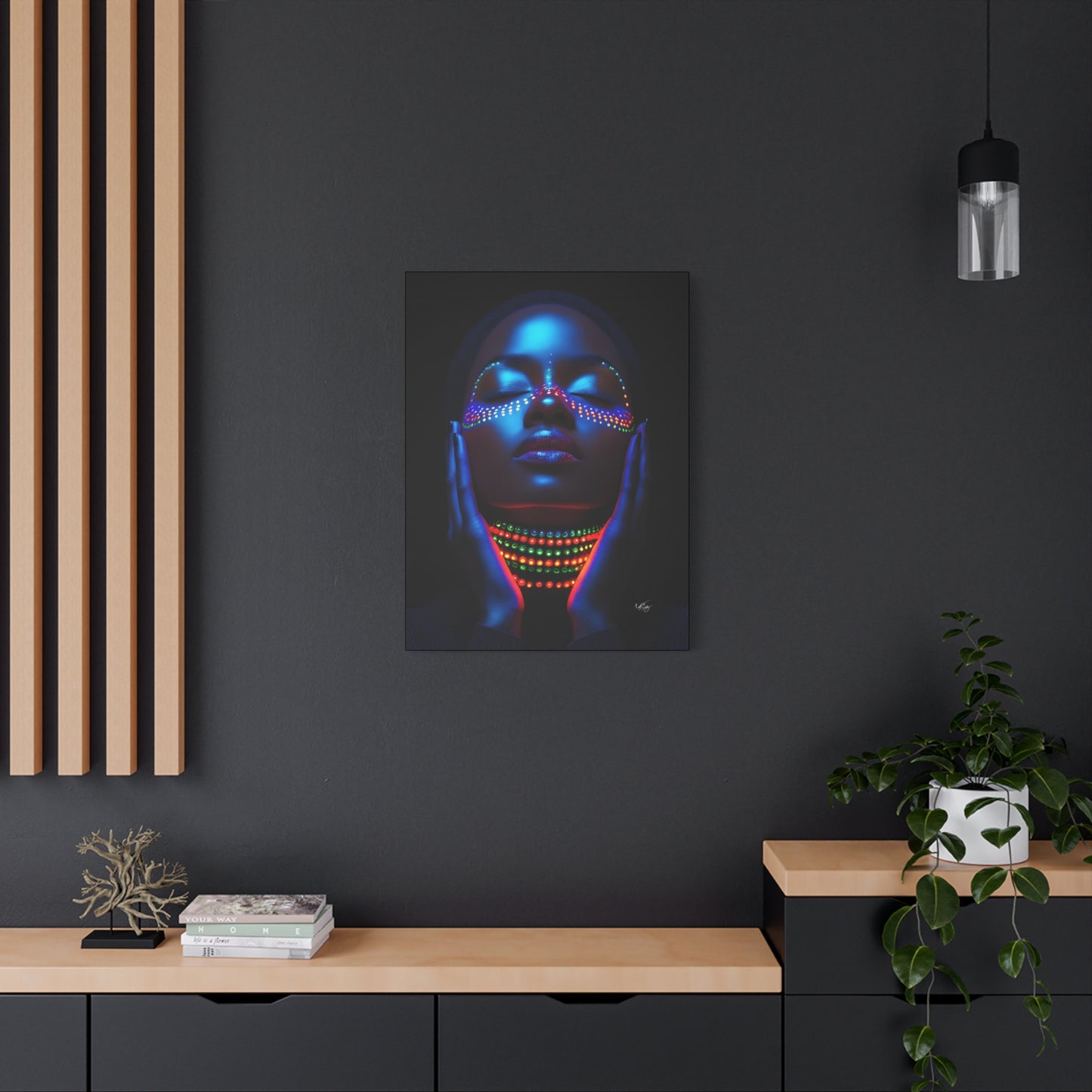 My Future Is Brighter Than The Darkness Black Woman Art Canvas Wall Print