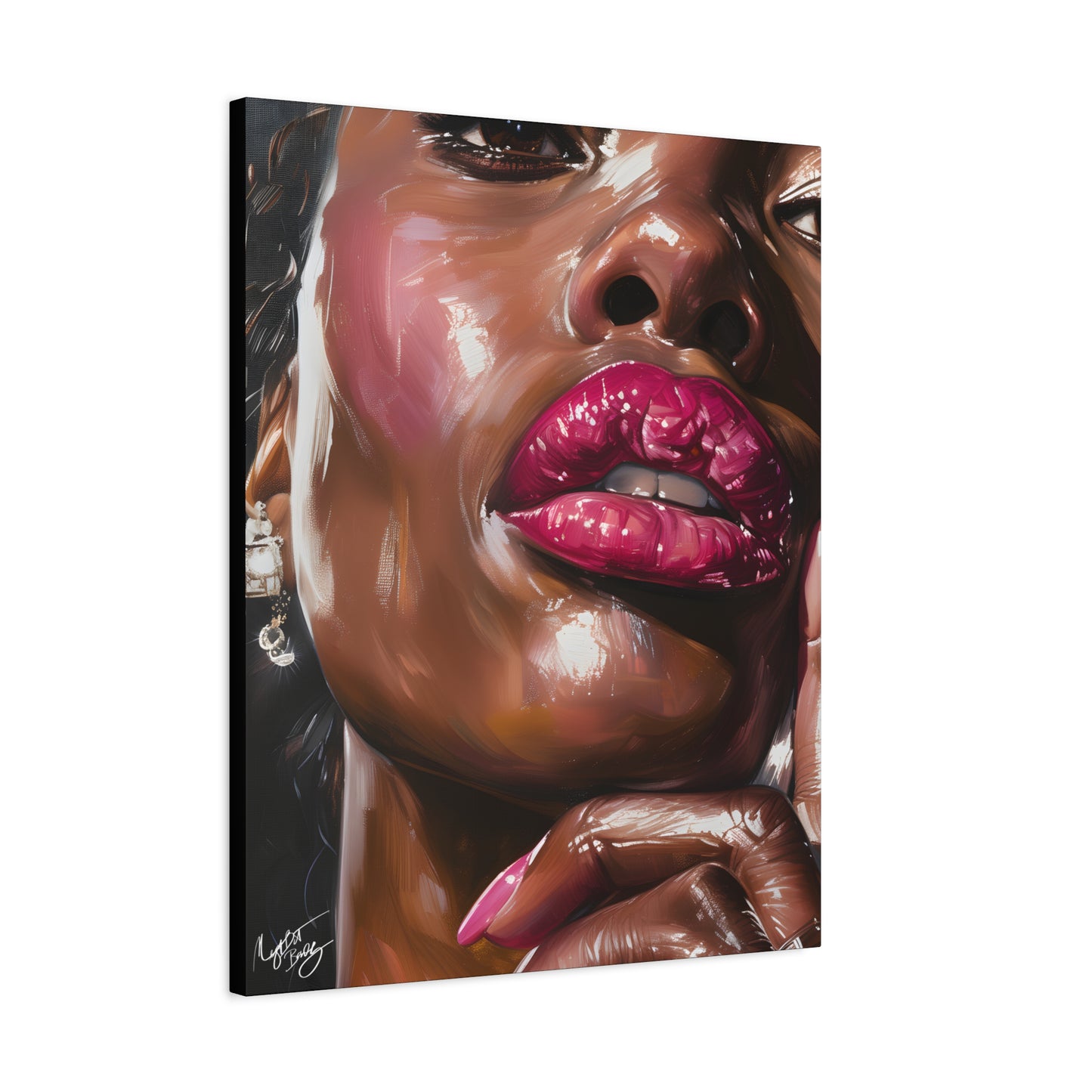 Let Me Tell You A Secret Afrocentric Black Woman Art Canvas Wall Print
