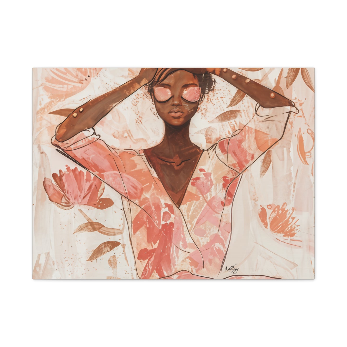 Relax It Will Be Okay Afrocentric Black Woman Abstract Art Canvas Wall Print