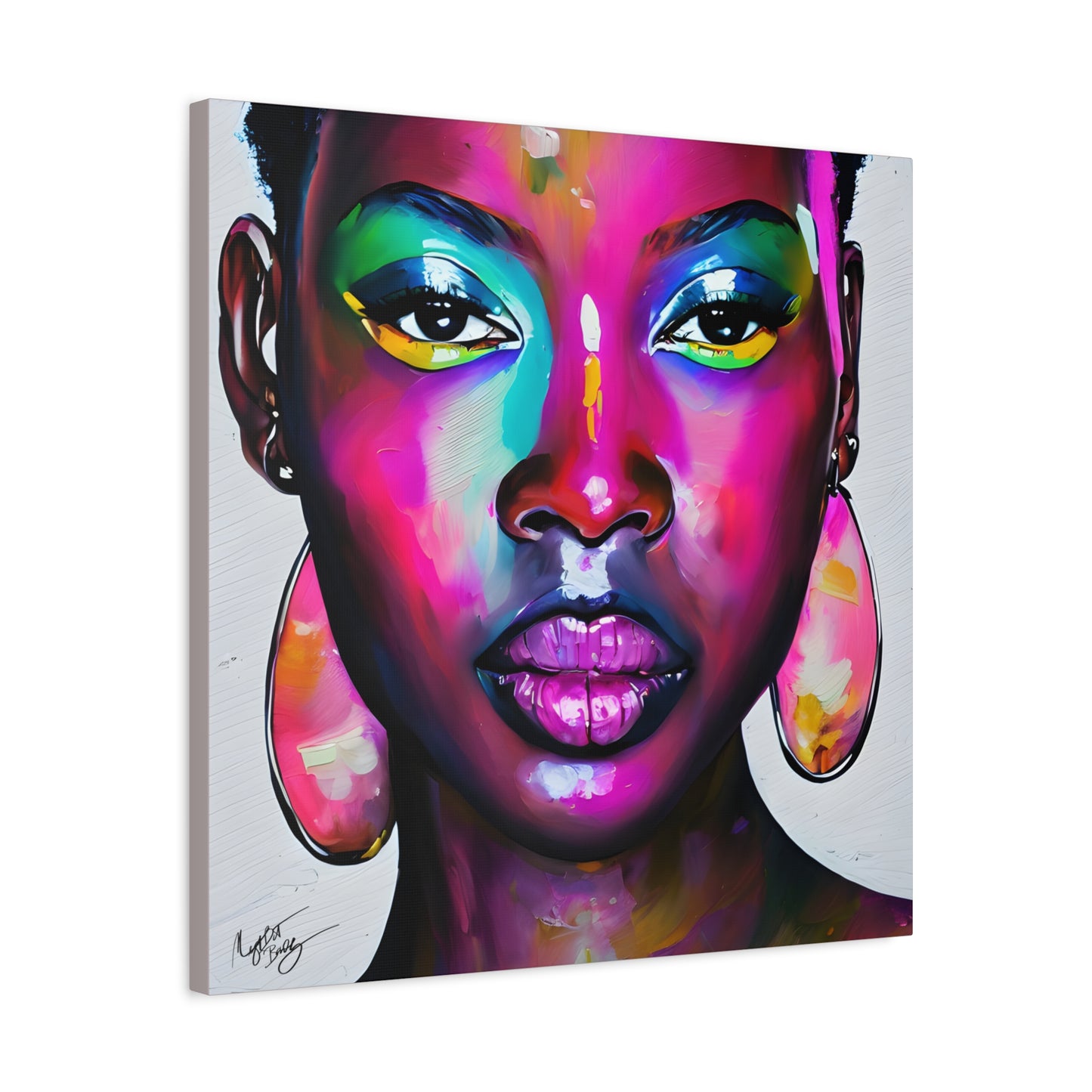Malika Knows Afrocentric Black Woman Abstract Art Canvas Wall Print