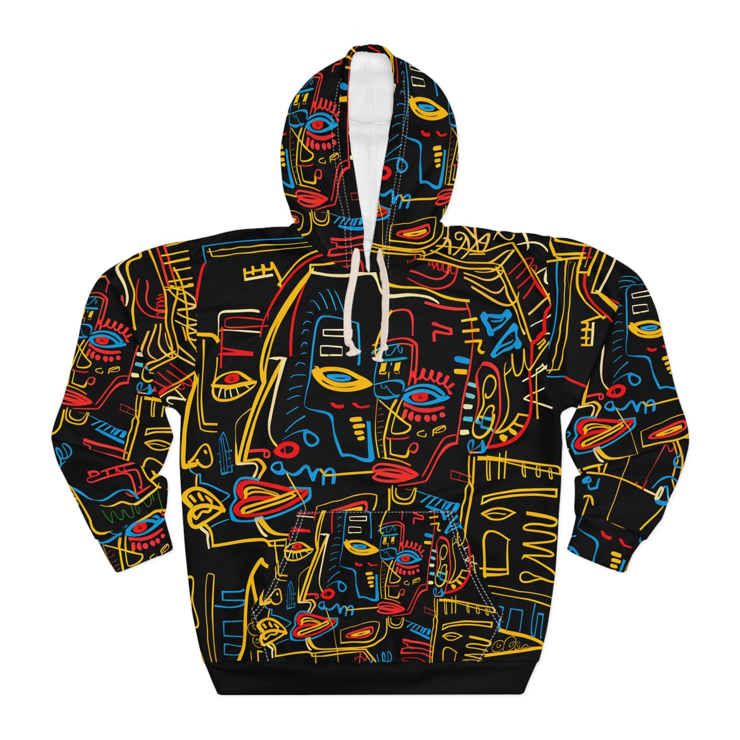 Face to Face Abstract Art Unisex Pullover Hoodie Sweatshirt