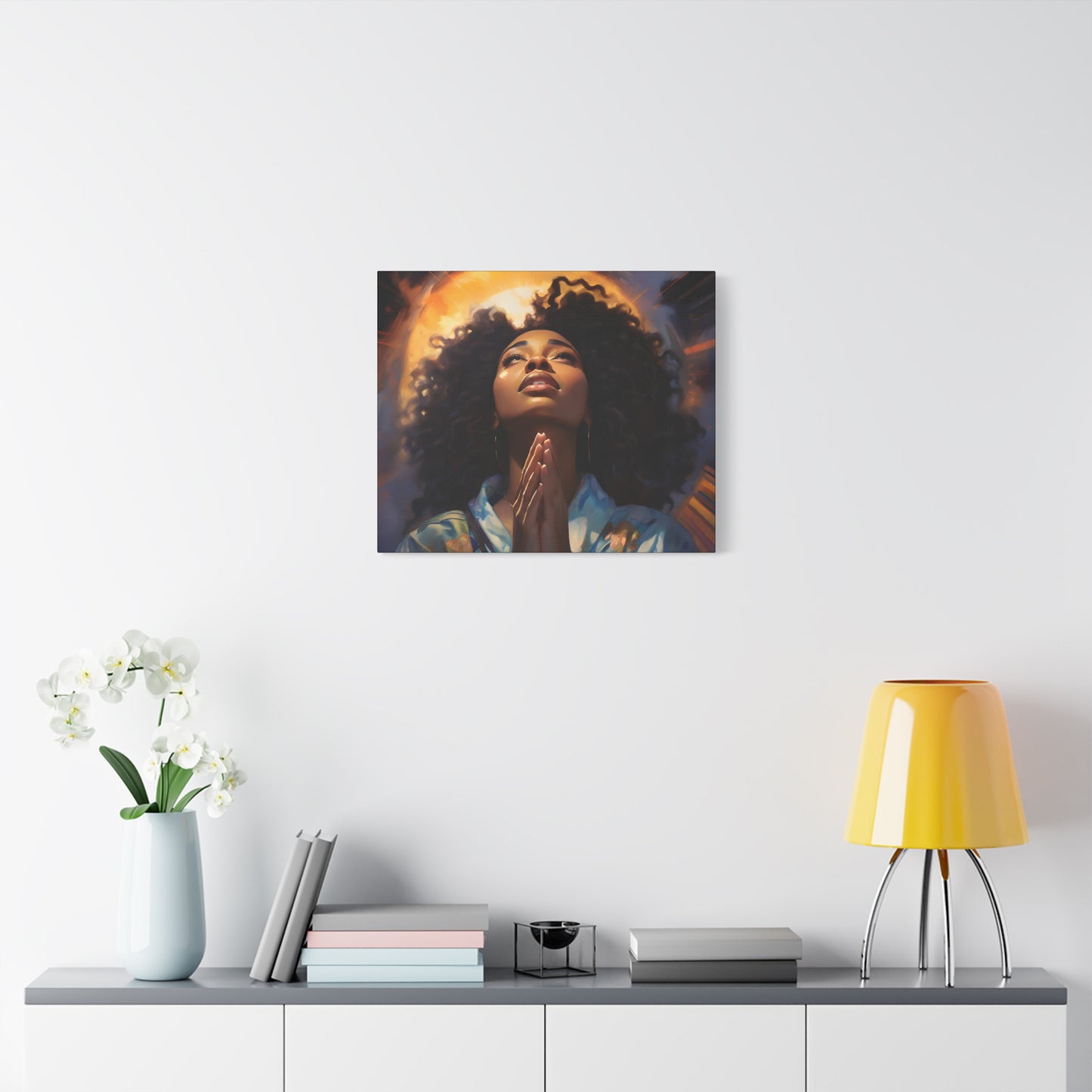 Please Deliver Me Peace The Moment Afrocentric Black Woman Spiritual Art Canvas Wall Print