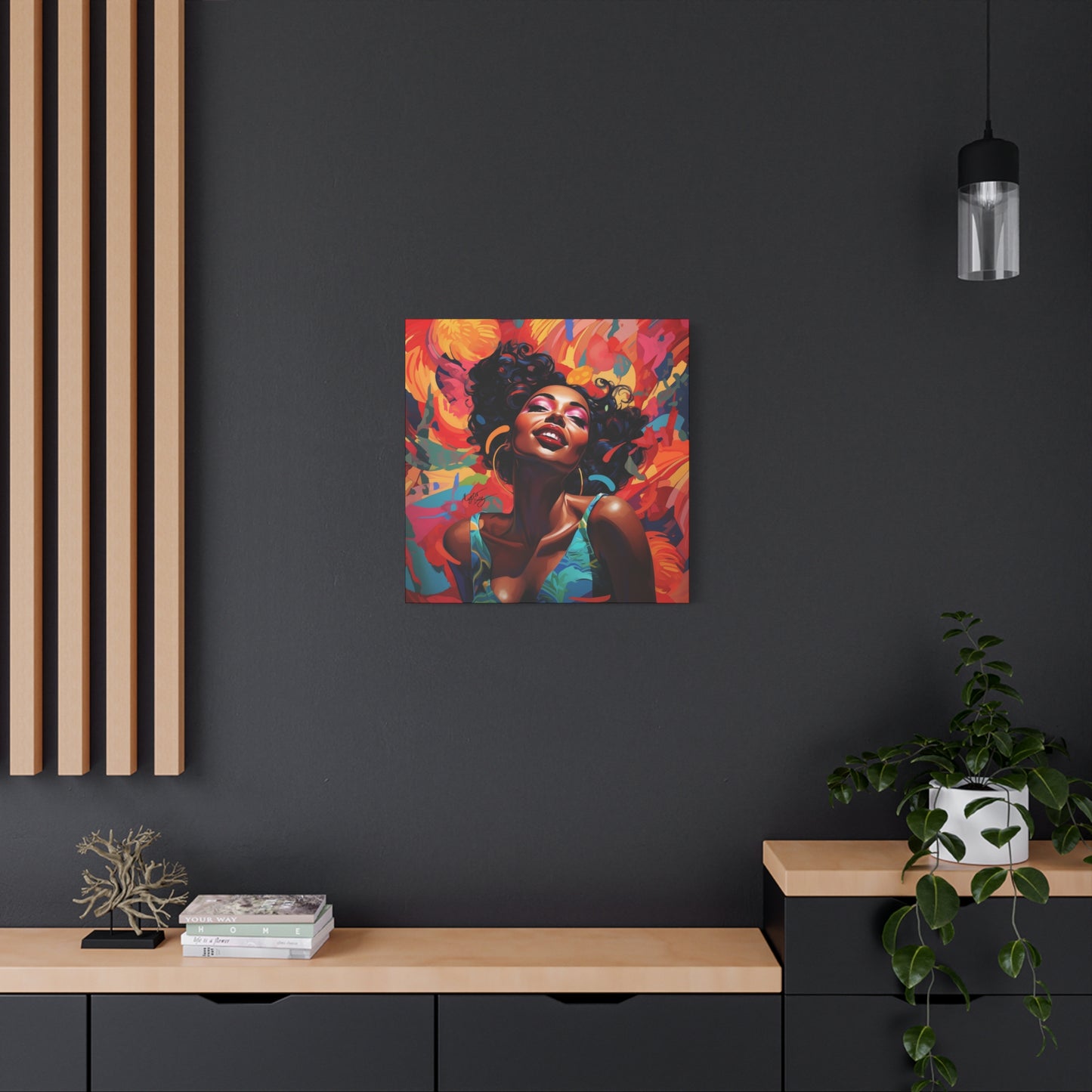 I Am The Embodiment Of Black Joy Afrocentric Black Woman Abstract Art Canvas Wall Print